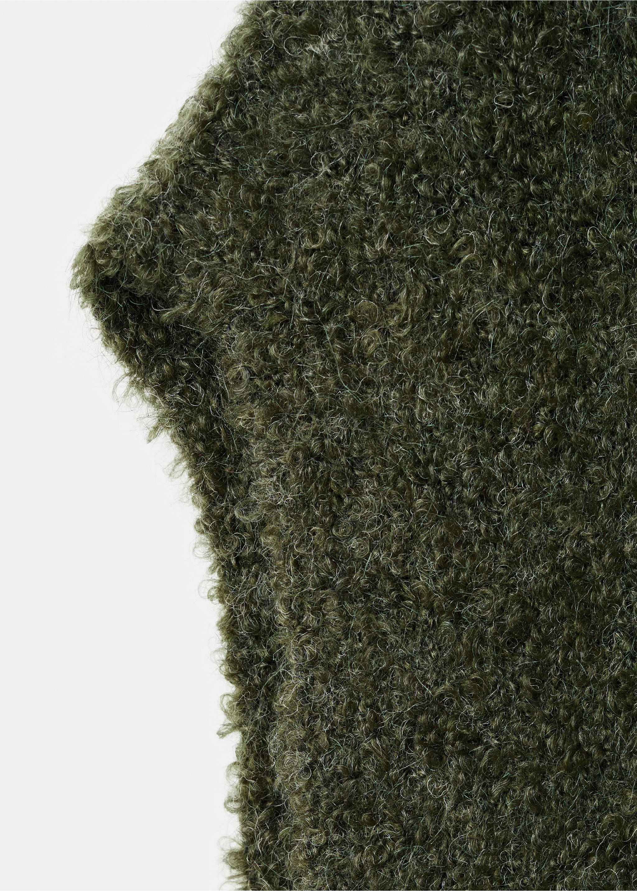 Chaleco punto cuello vuelto - Detalle del artículo 8, Verde oscuro. Ref: 17097785-00.