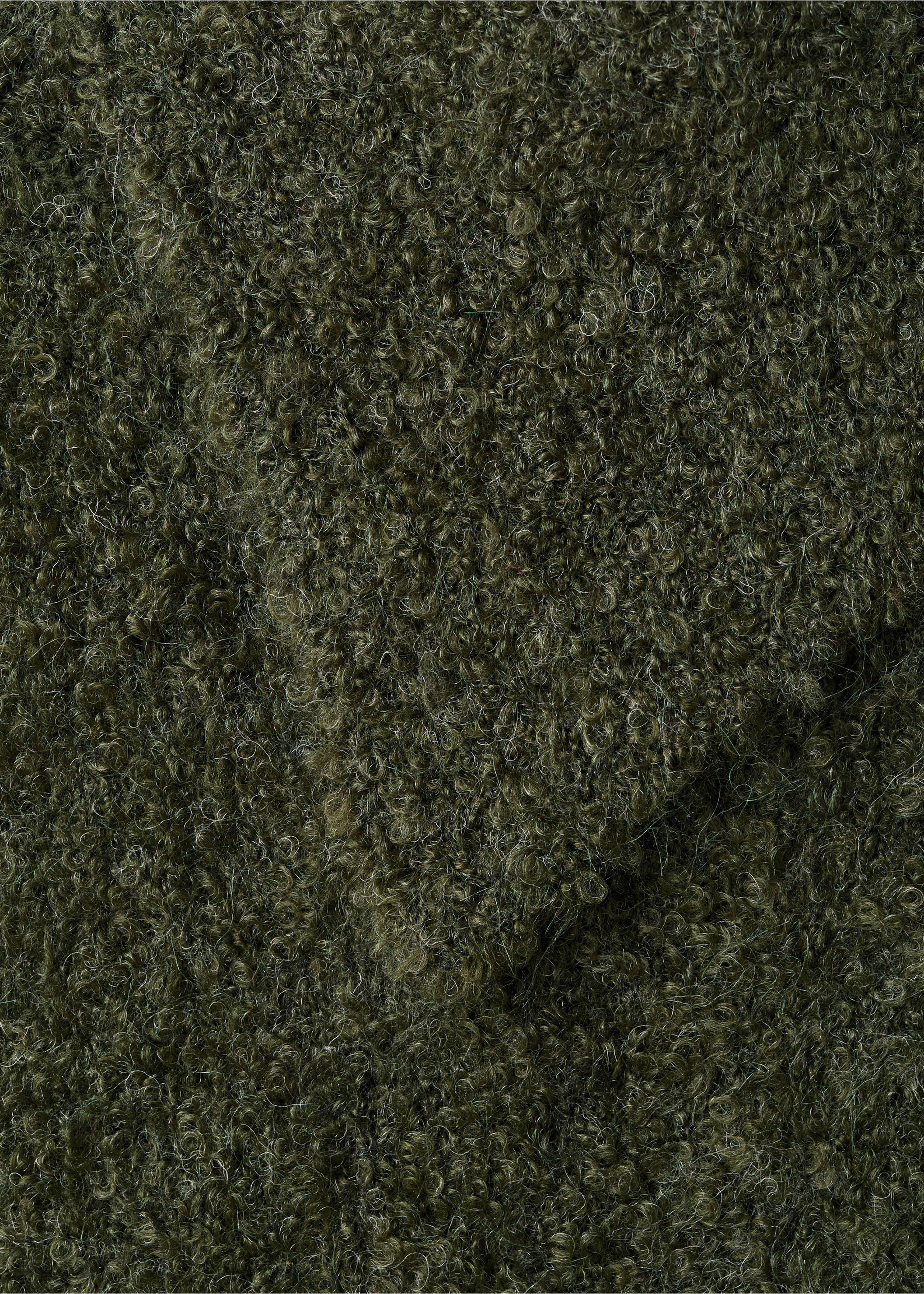 Chaleco punto cuello vuelto - Detalle del artículo 0, Verde oscuro. Ref: 17097785-00.