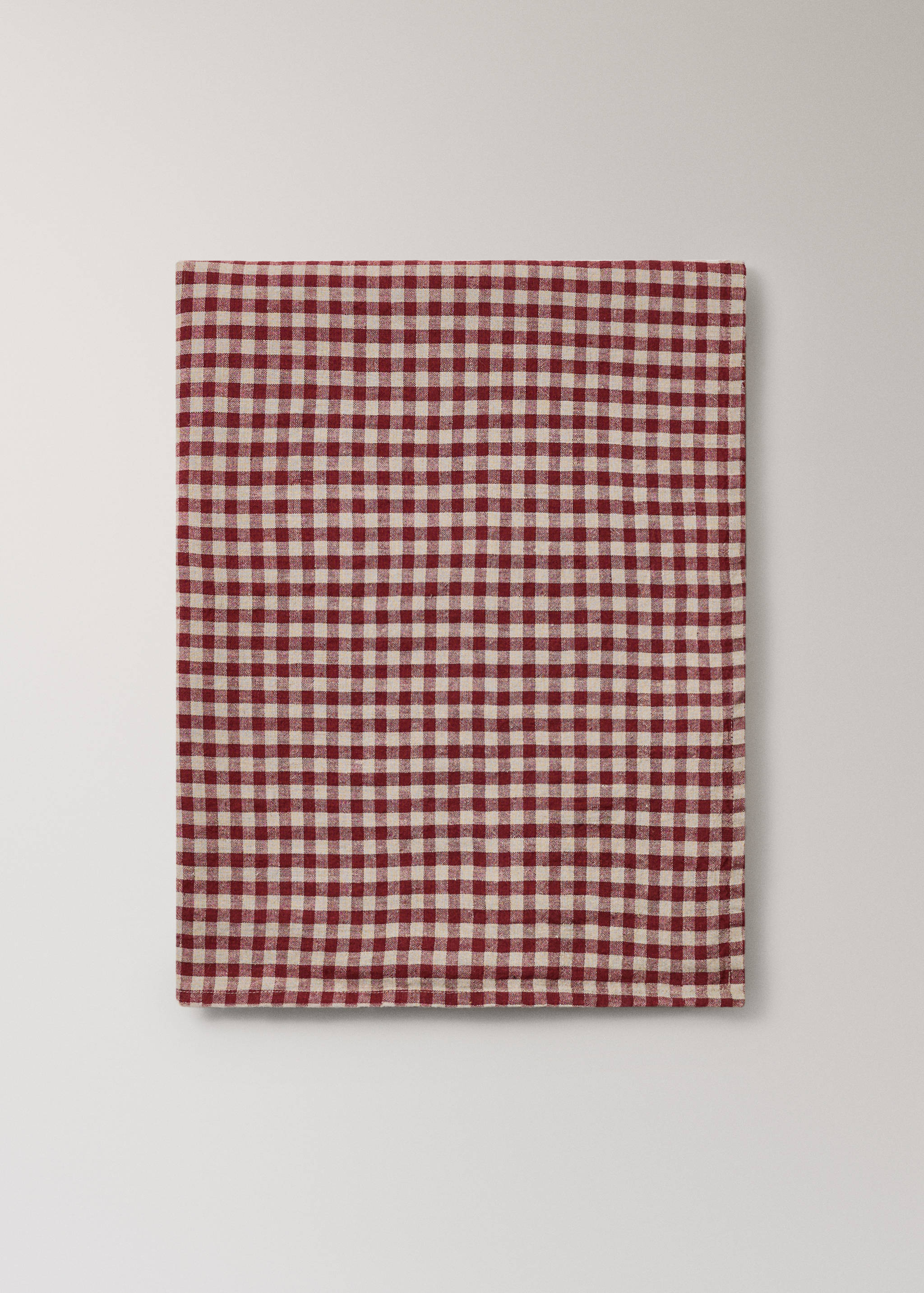 Gingham check linen tablecloth for 2 to 4 diners - Article without model