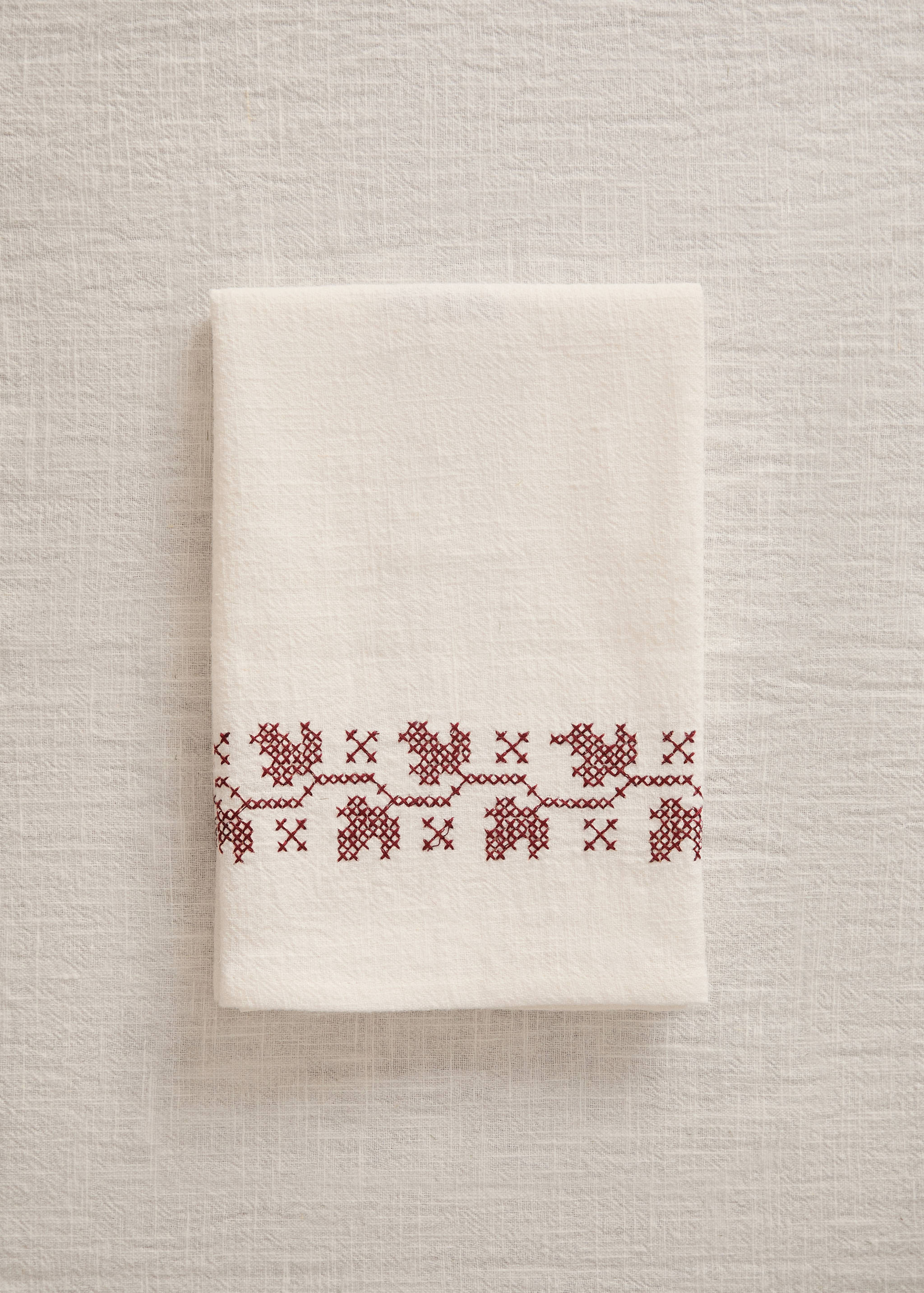 Rami ve pamuk karışımı işleme detaylı peçete - Genel plan