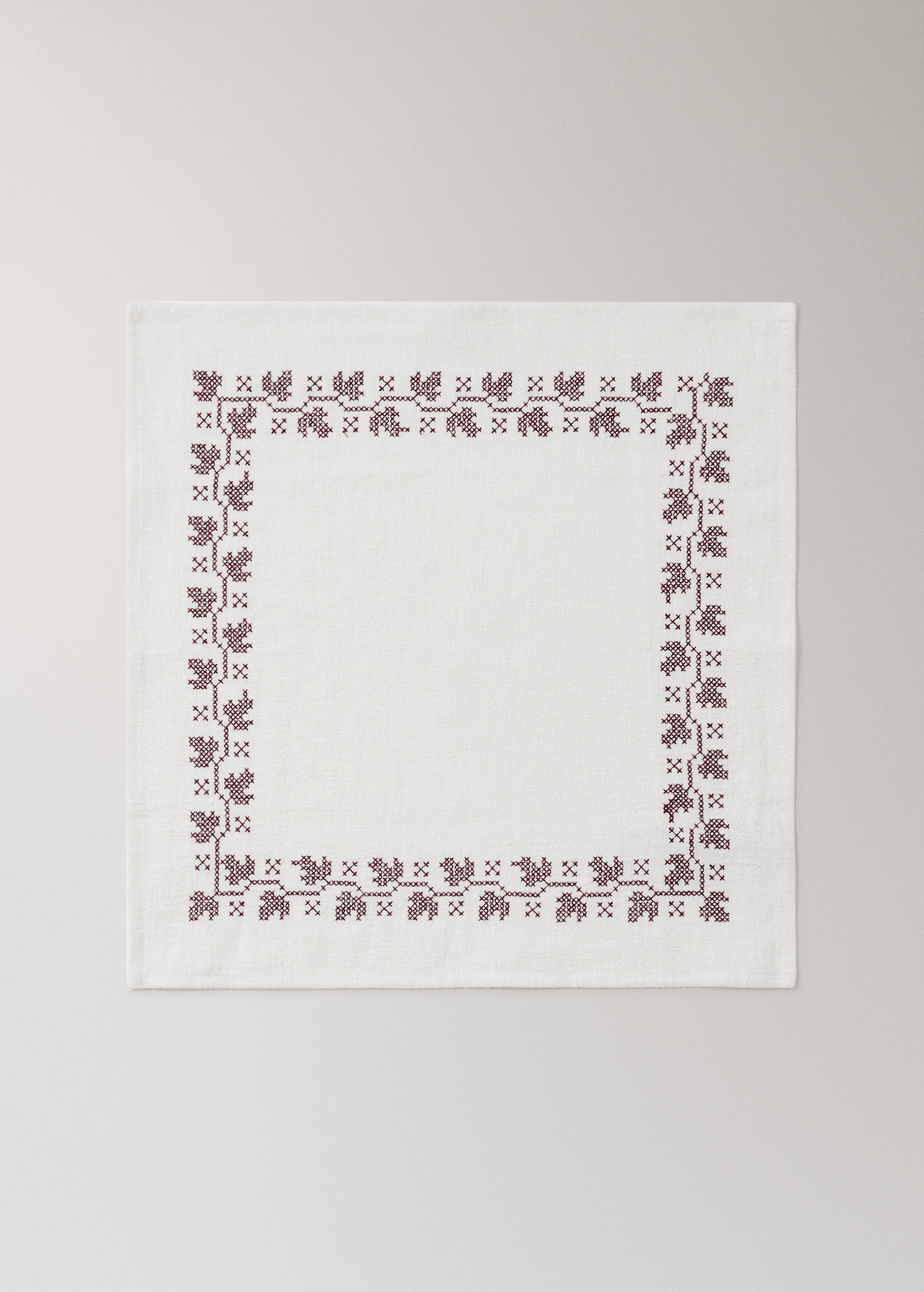 Rami ve pamuk karışımı işleme detaylı peçete - Modelsiz ürün