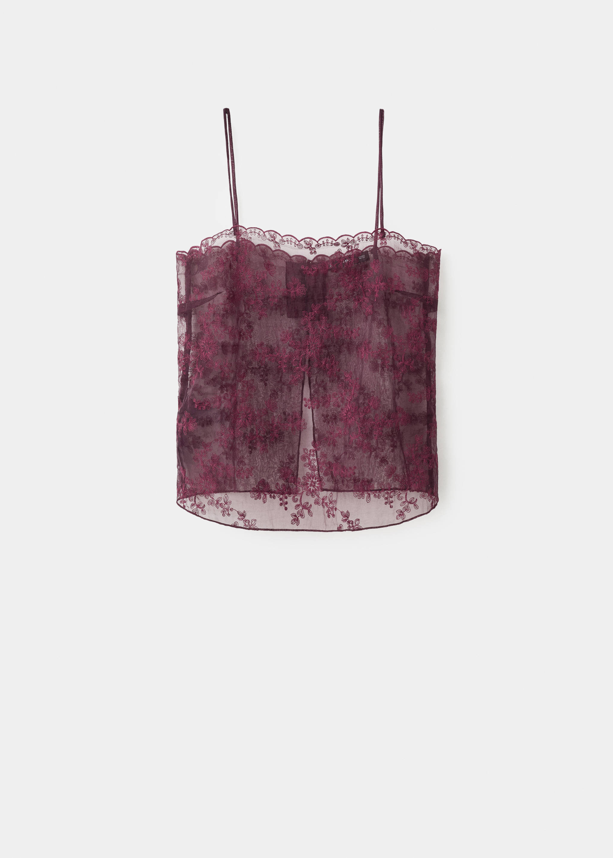 Embroidered sheer top - Article without model