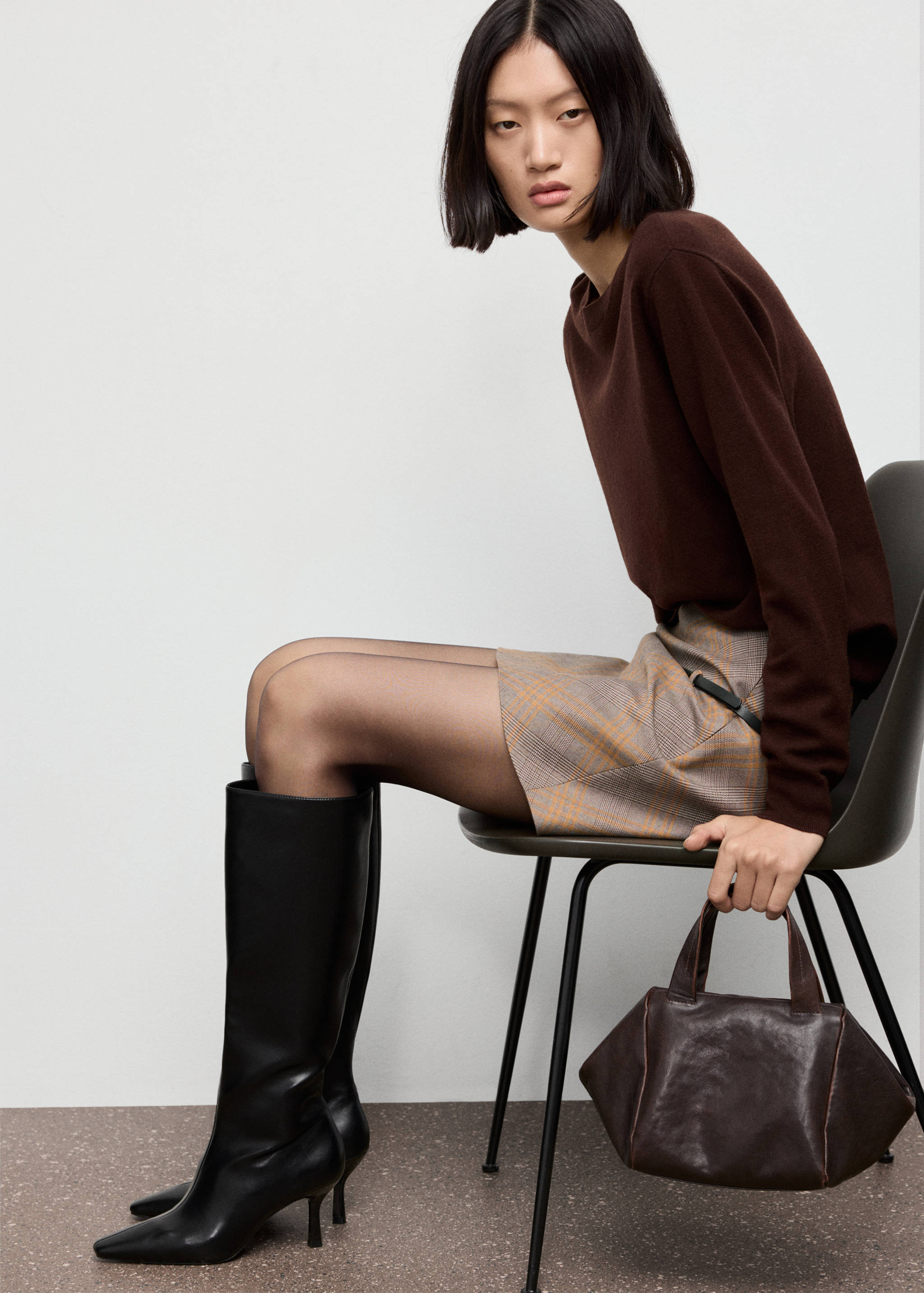 Καρό φούστα με ζώνη - Λεπτομέρεια του προϊόντος 2