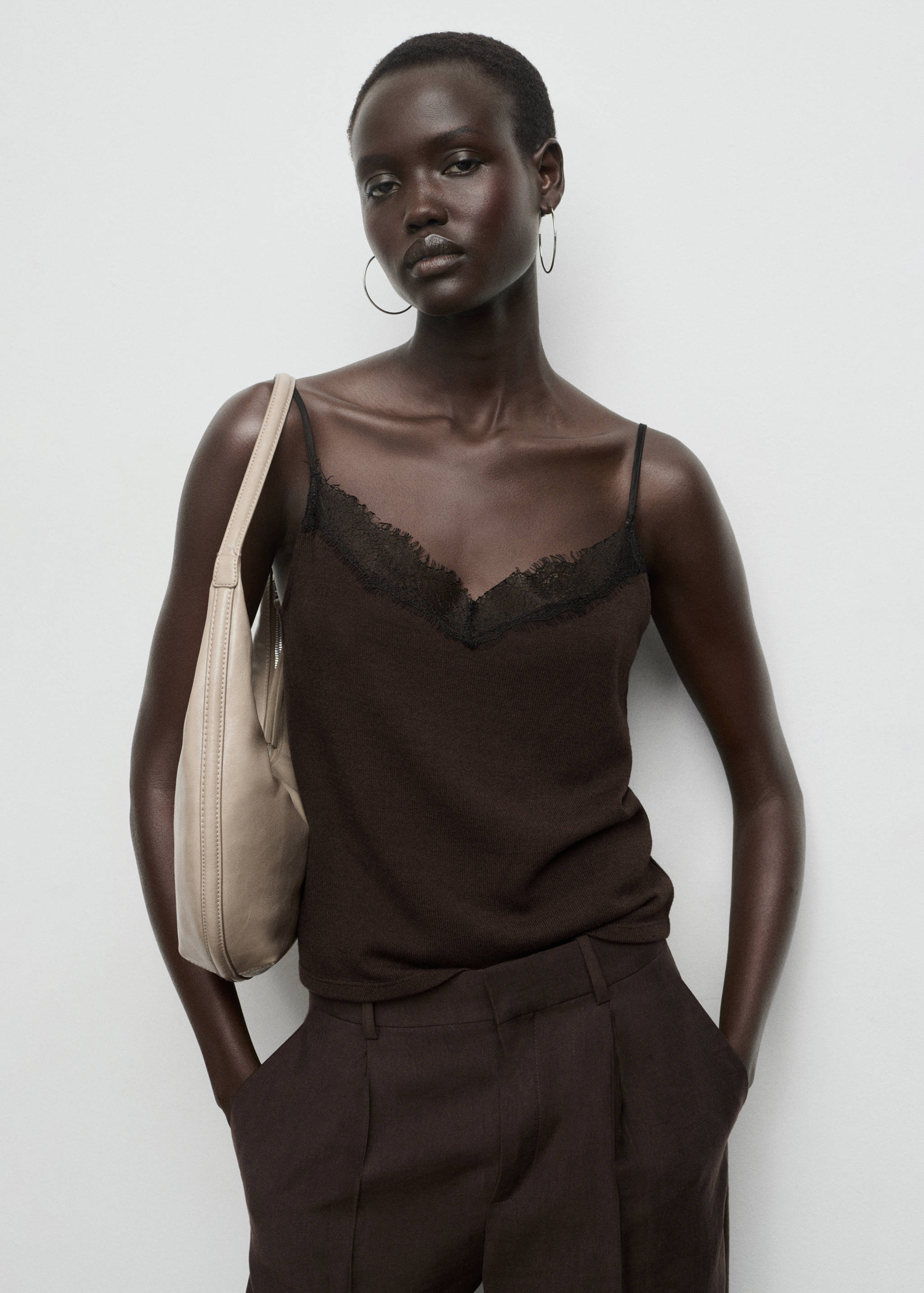 Lace suspenders top - Medium plane