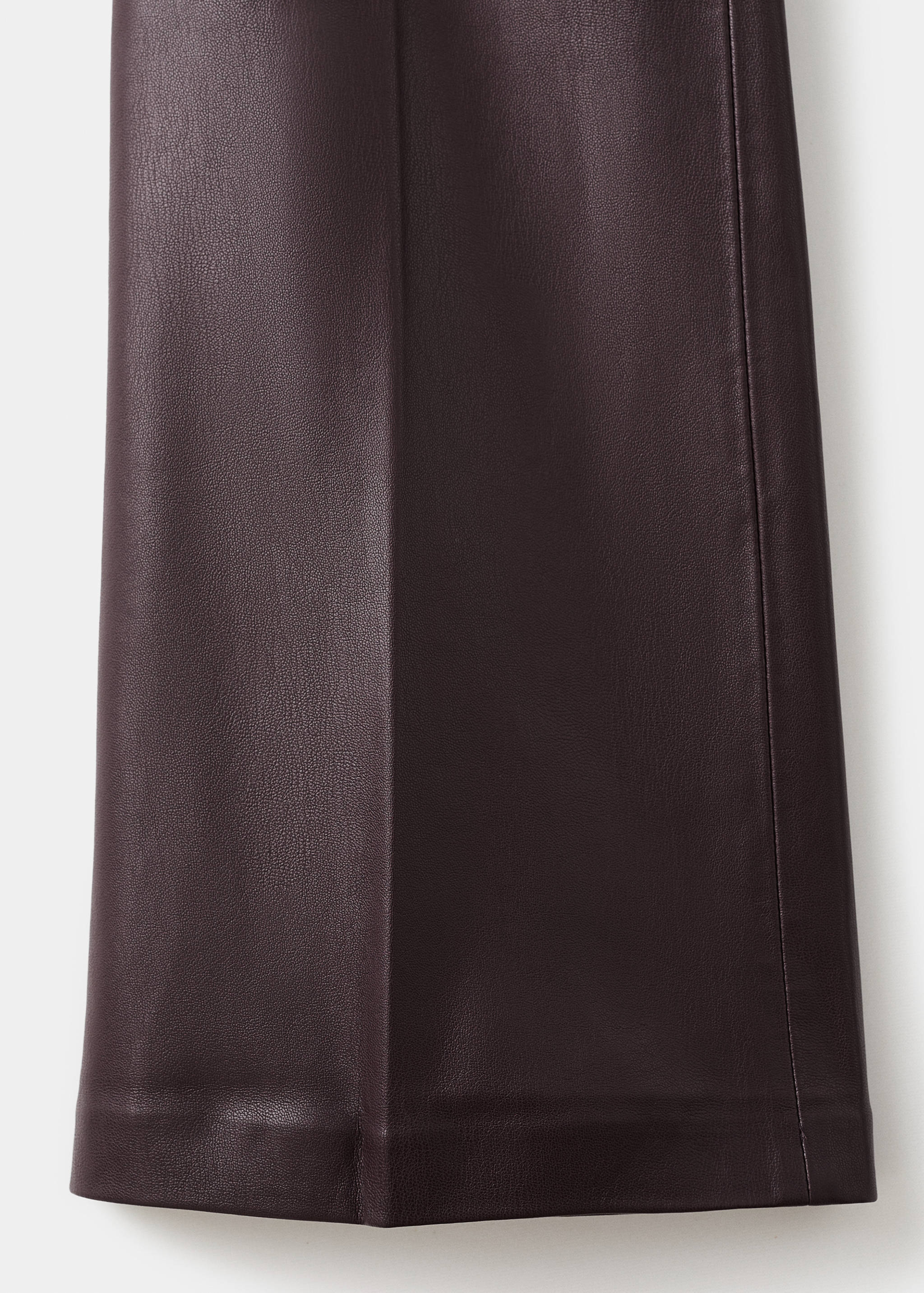 皮革质感喇叭裤 - null