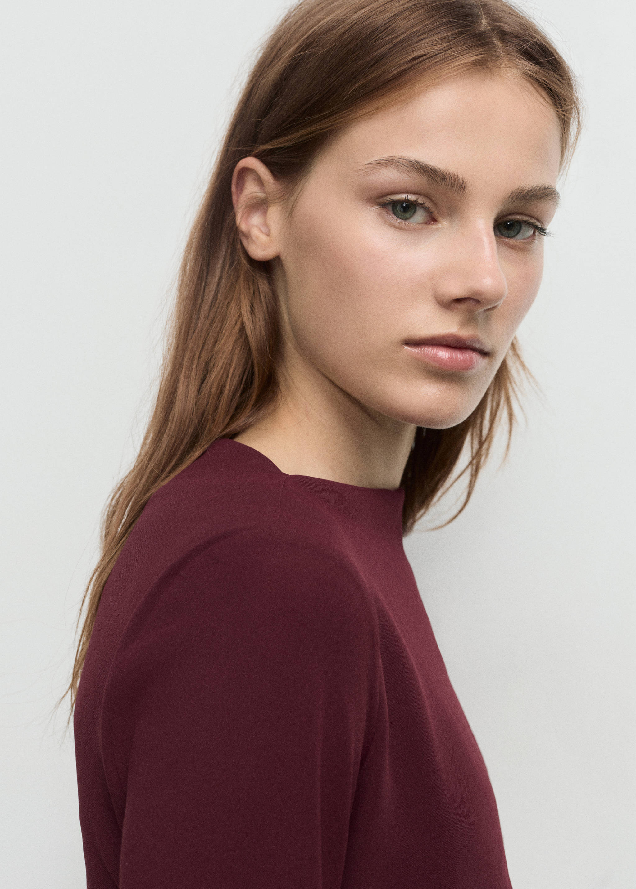 Boat-neck ruched dress - Details of the article 1