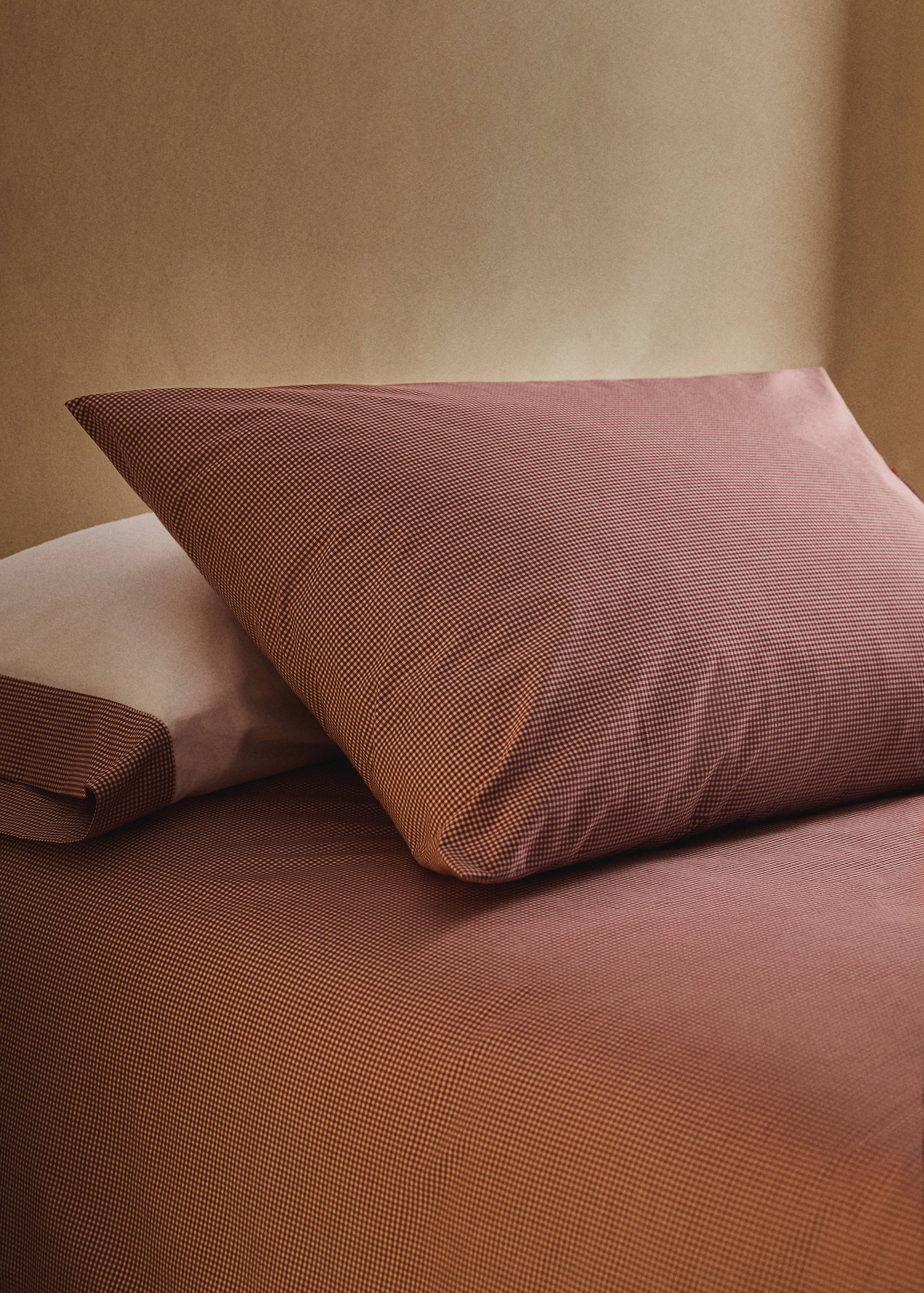 Yarn-dyed gingham-check children's pillowcase 50x75 cm - General plane