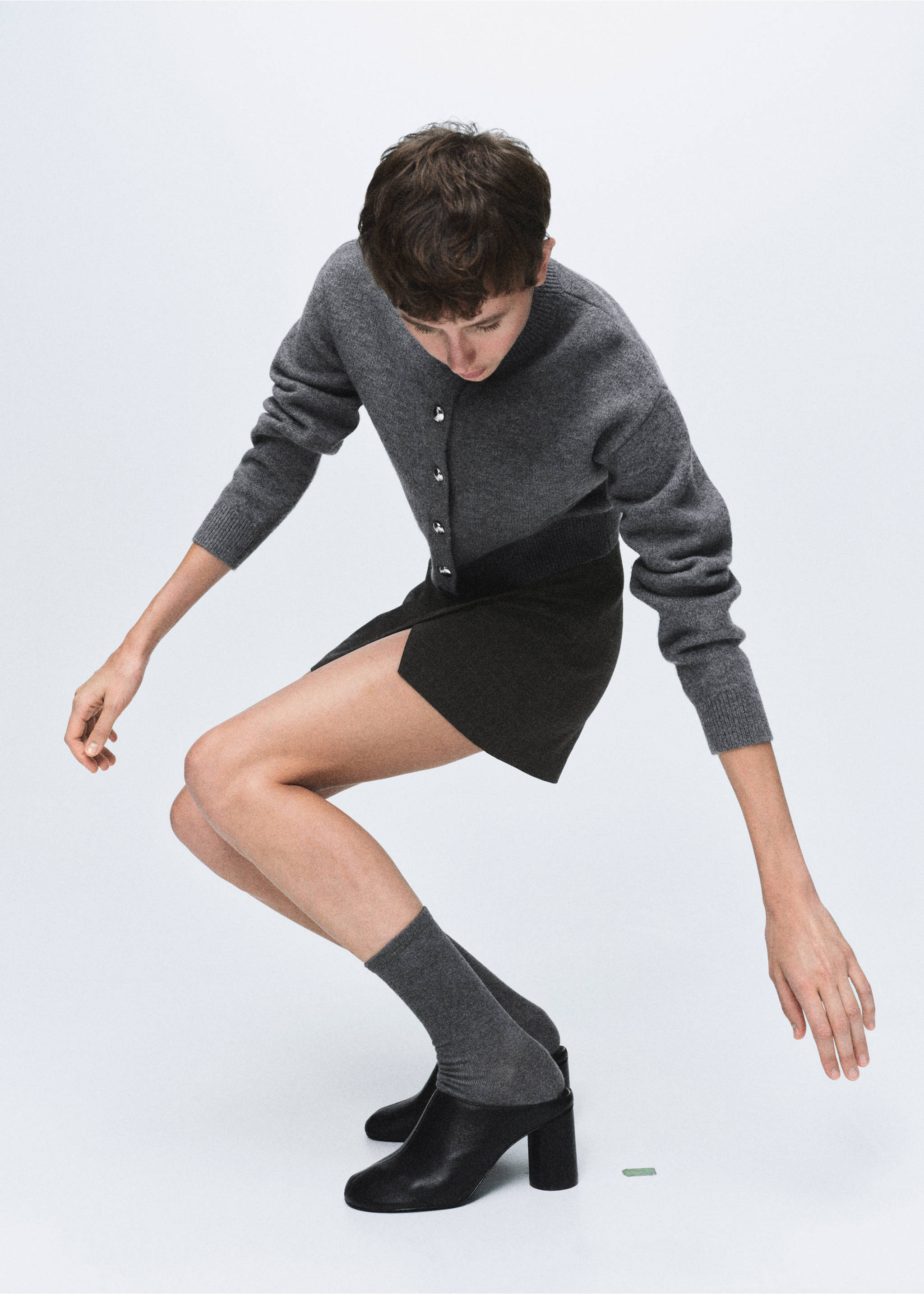 Клетчатая юбка с запáхом - Деталь изделия 2, Коричневый. Ref: 17097811-00.