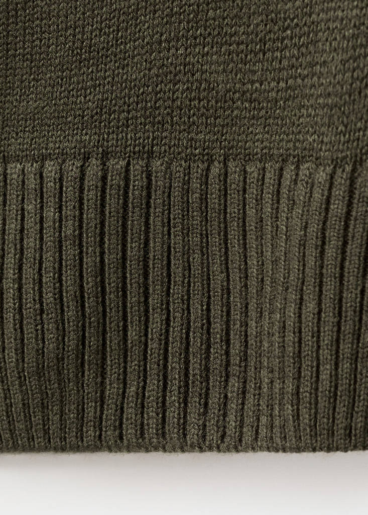 Oversized V-neck cardigan — Khaki