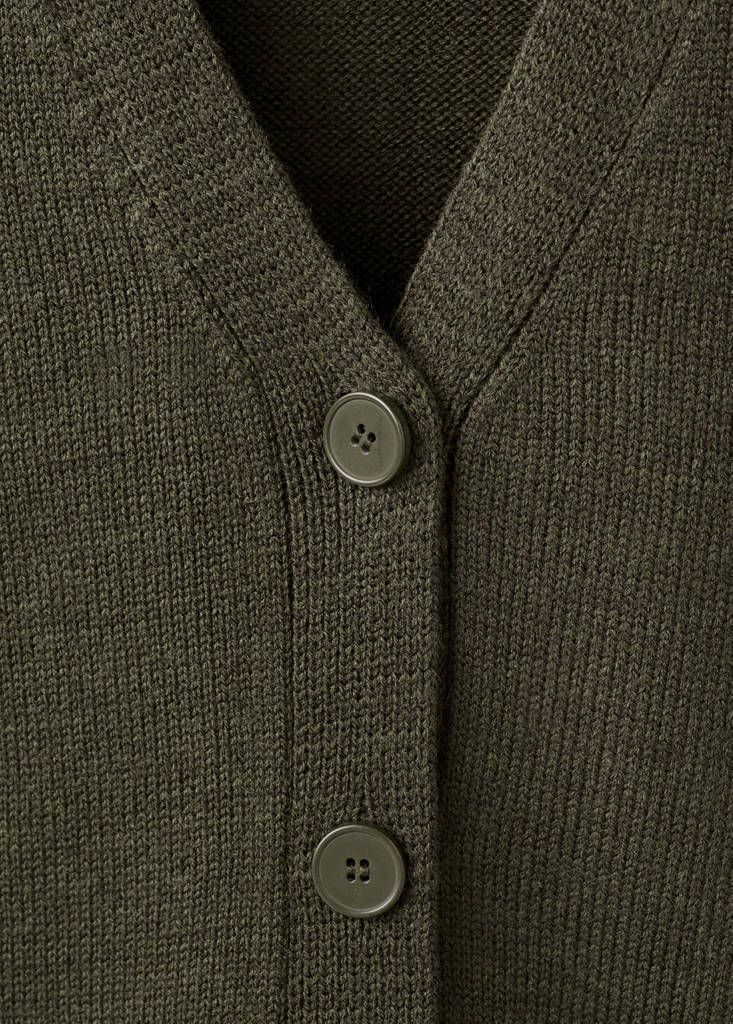 Oversized V-neck cardigan — Khaki