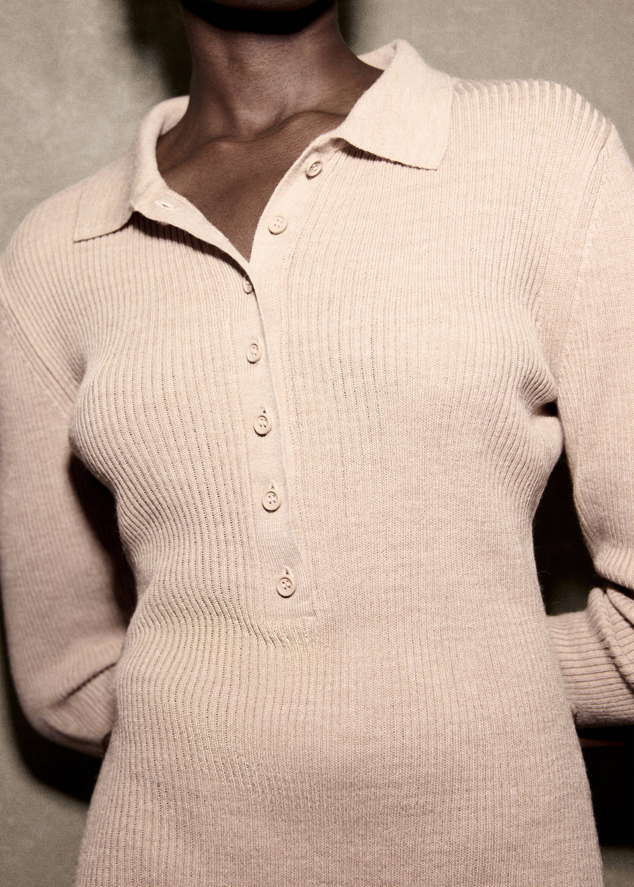 Ribbed knitted polo-neck playsuit - Details of the article 6