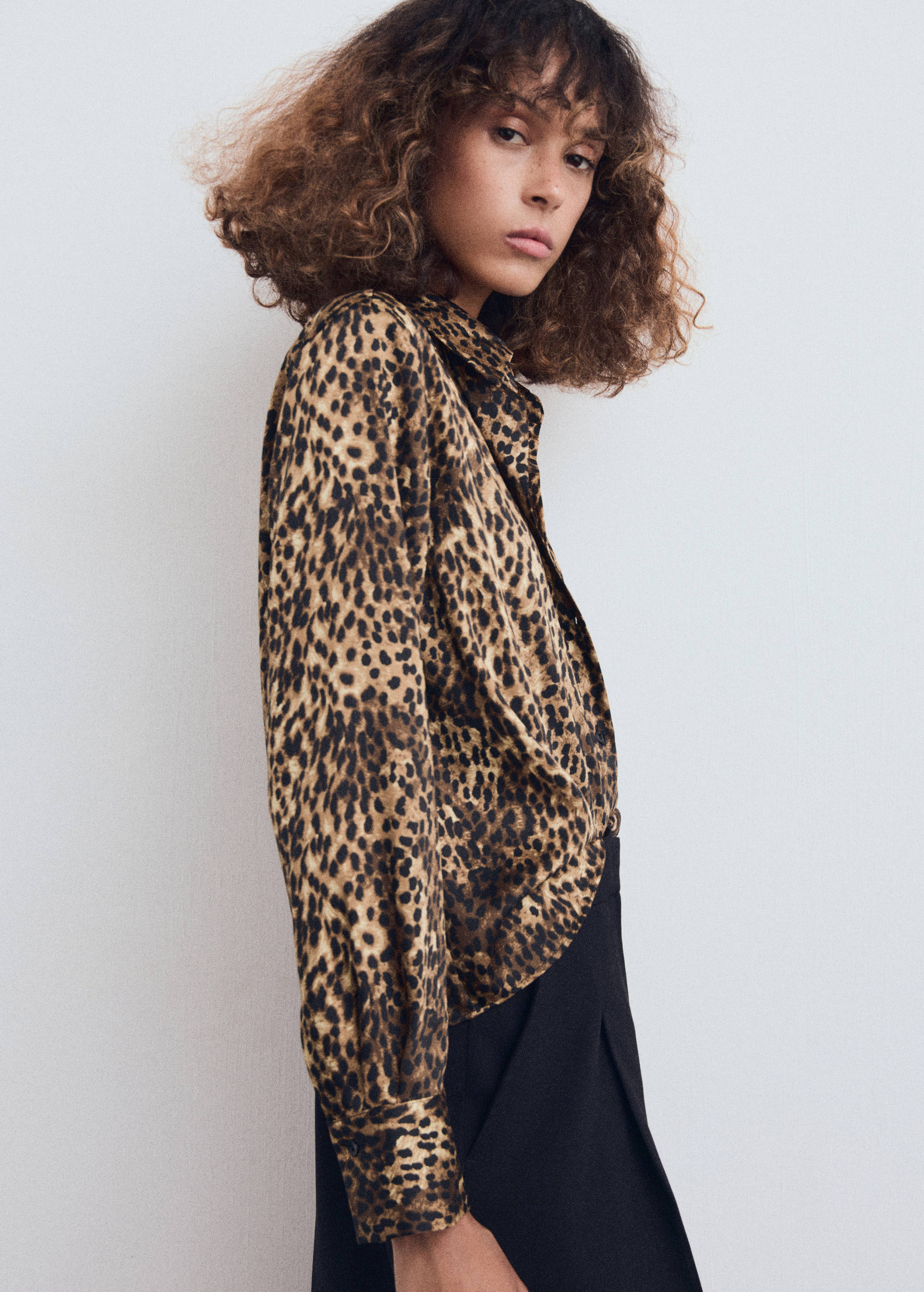 Leopard-print satin shirt - Medium plane