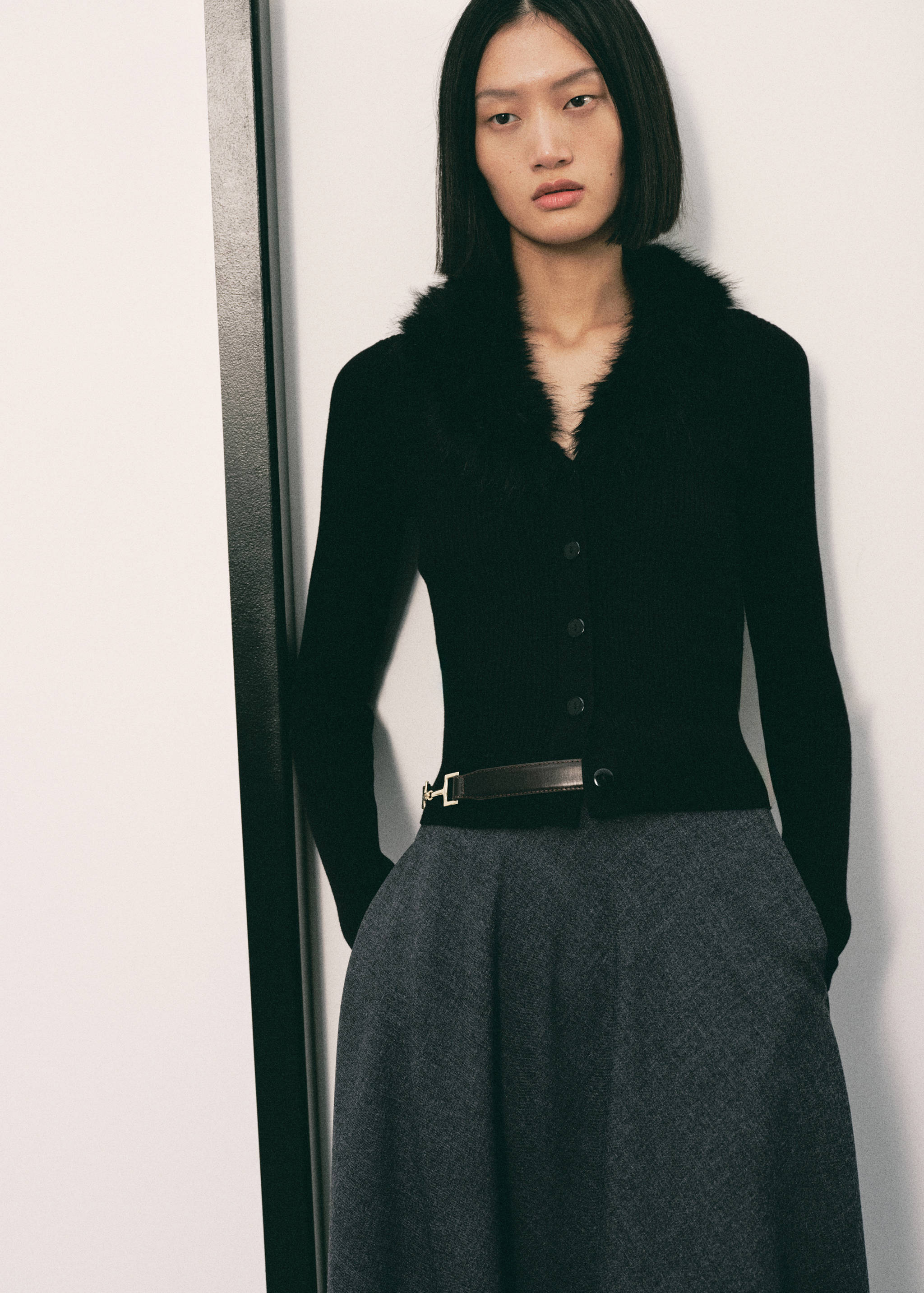 Jupe évasée en laine mélangée - Détail de l'article 2