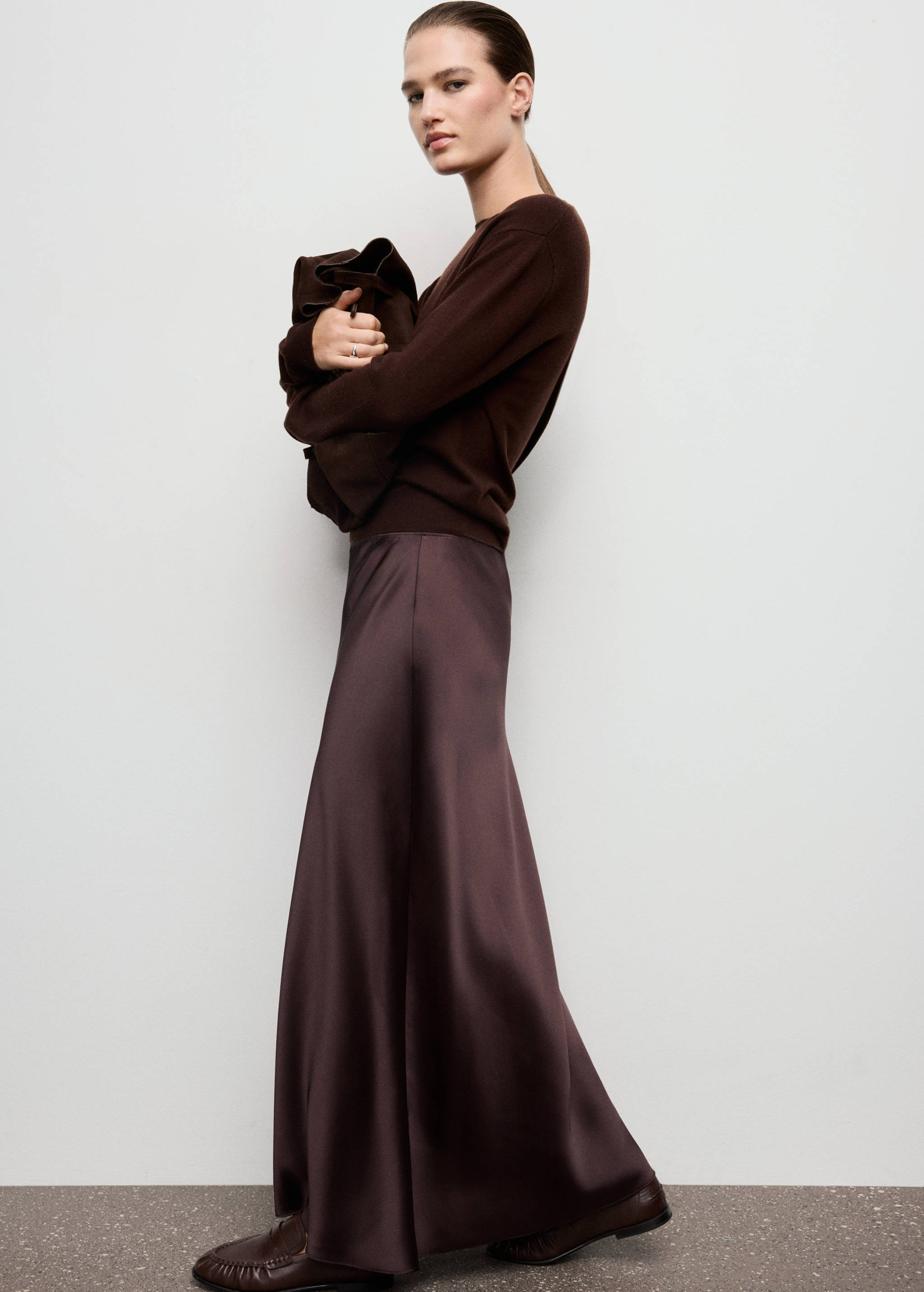 Satin long skirt - Details of the article 2