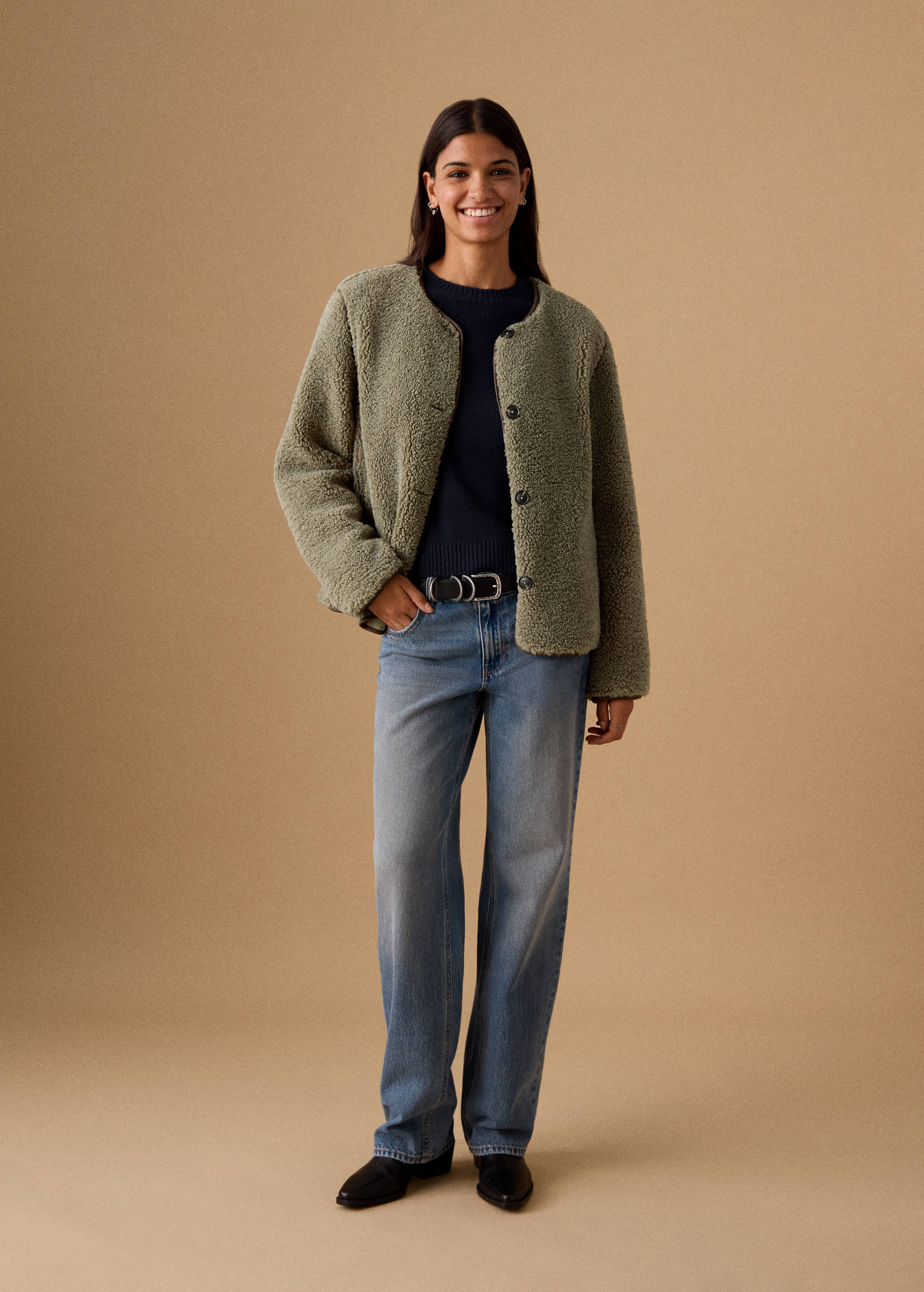 Shearling-effect jacket - General plane