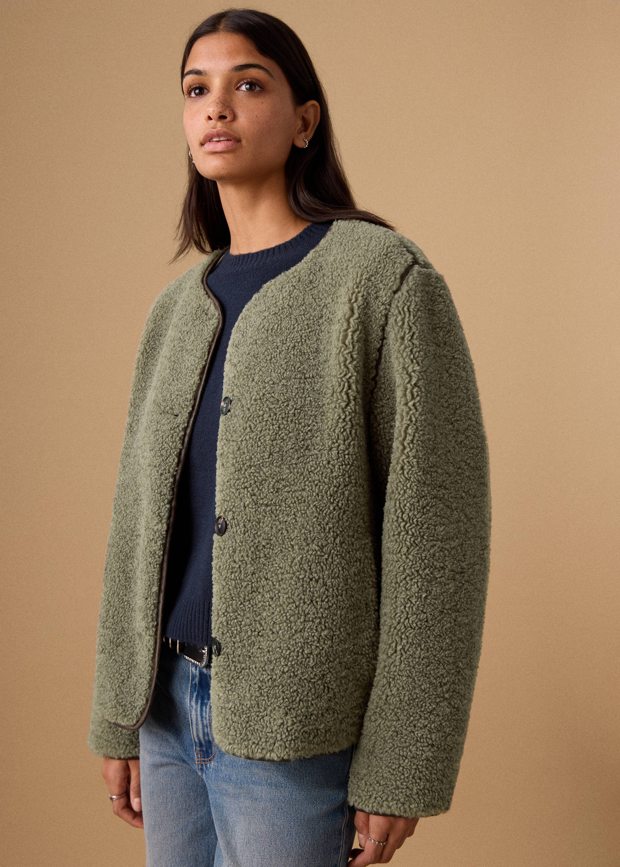 Shearling-effect jacket - Medium plane