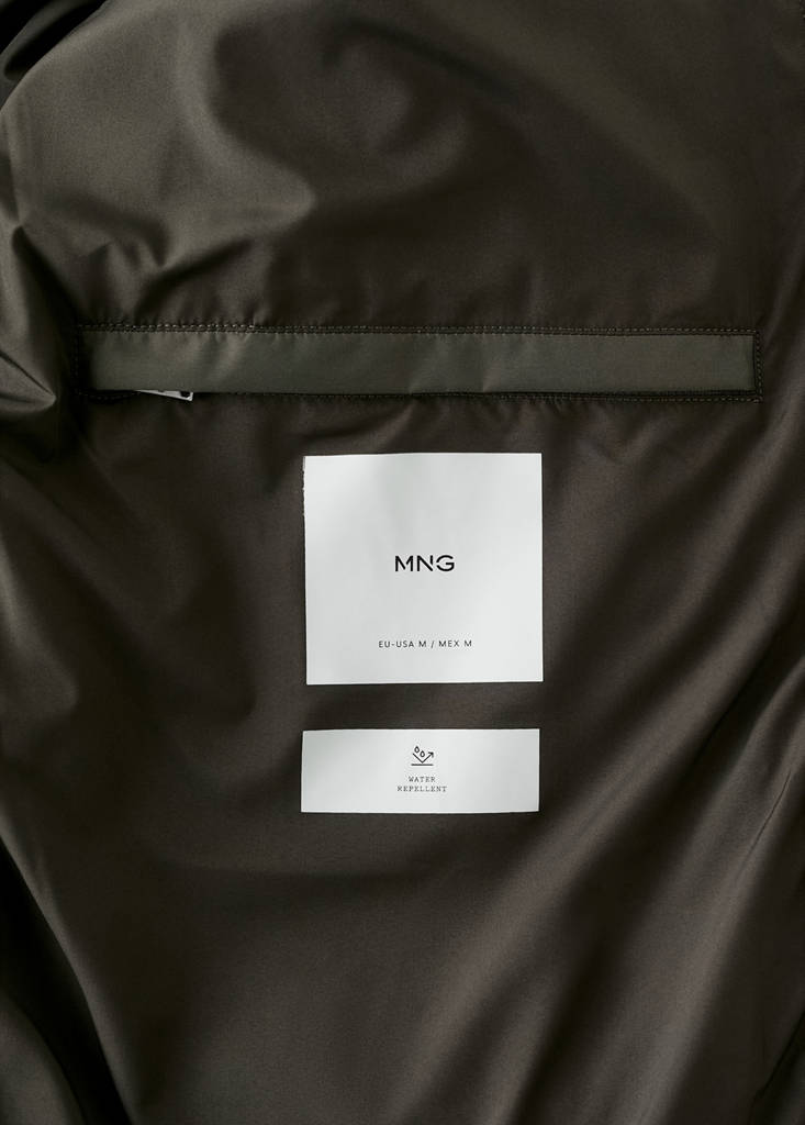 Short water-repellent puffer jacket — Dark Green