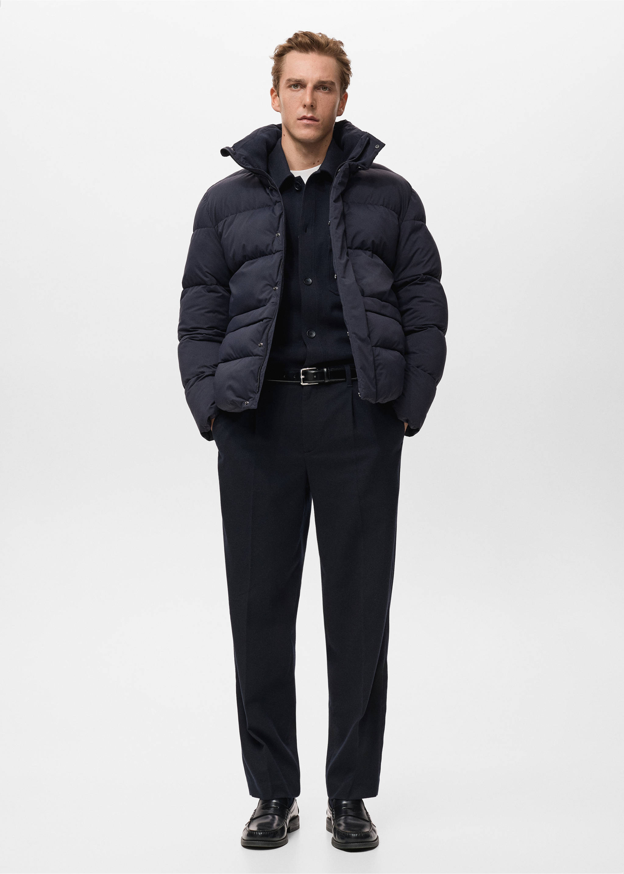 Anorak court matelassé déperlant - Plan général, Bleu marine. Ref: 17097883-00.
