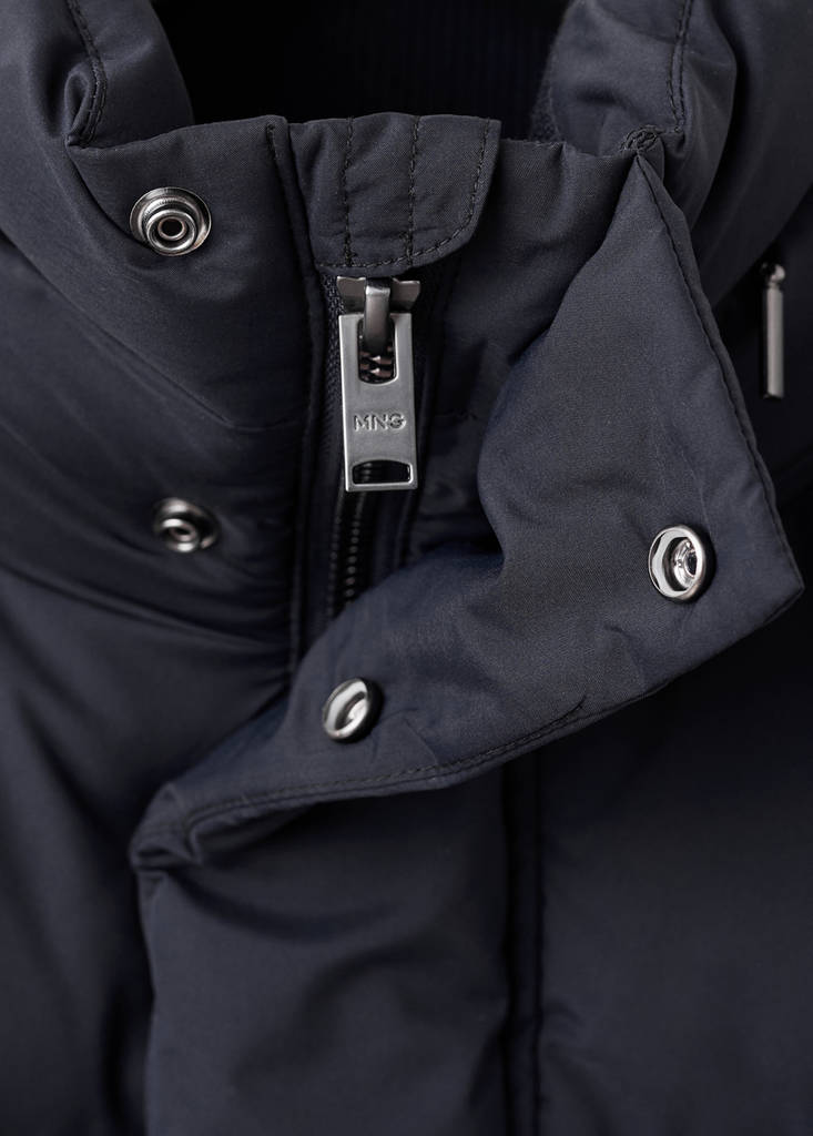 Short water-repellent puffer jacket — Navy