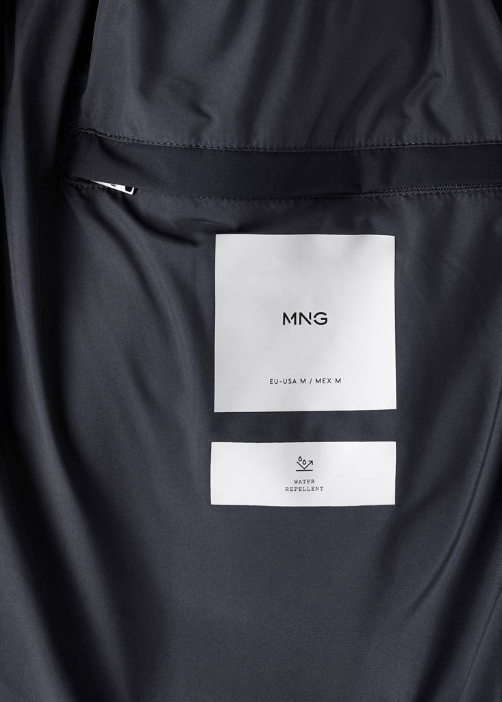 Short water-repellent puffer jacket — Navy