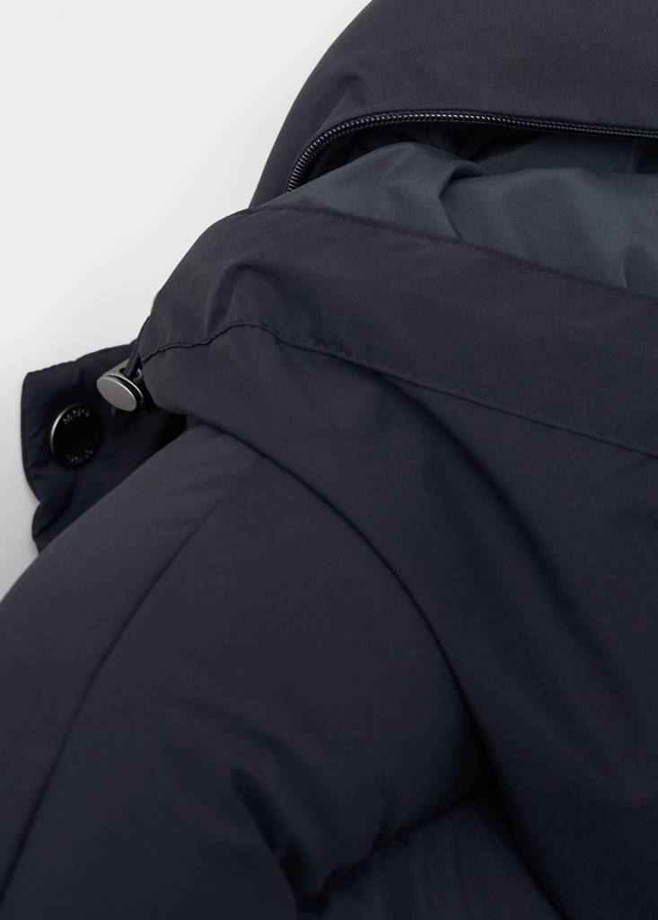 Short water-repellent puffer jacket — Navy
