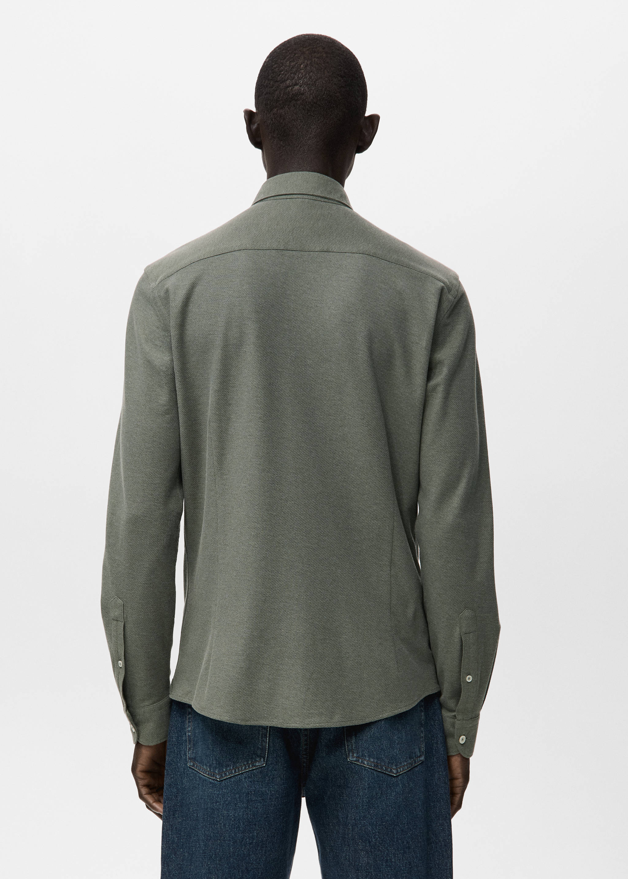 100%棉质修身衬衫 - null