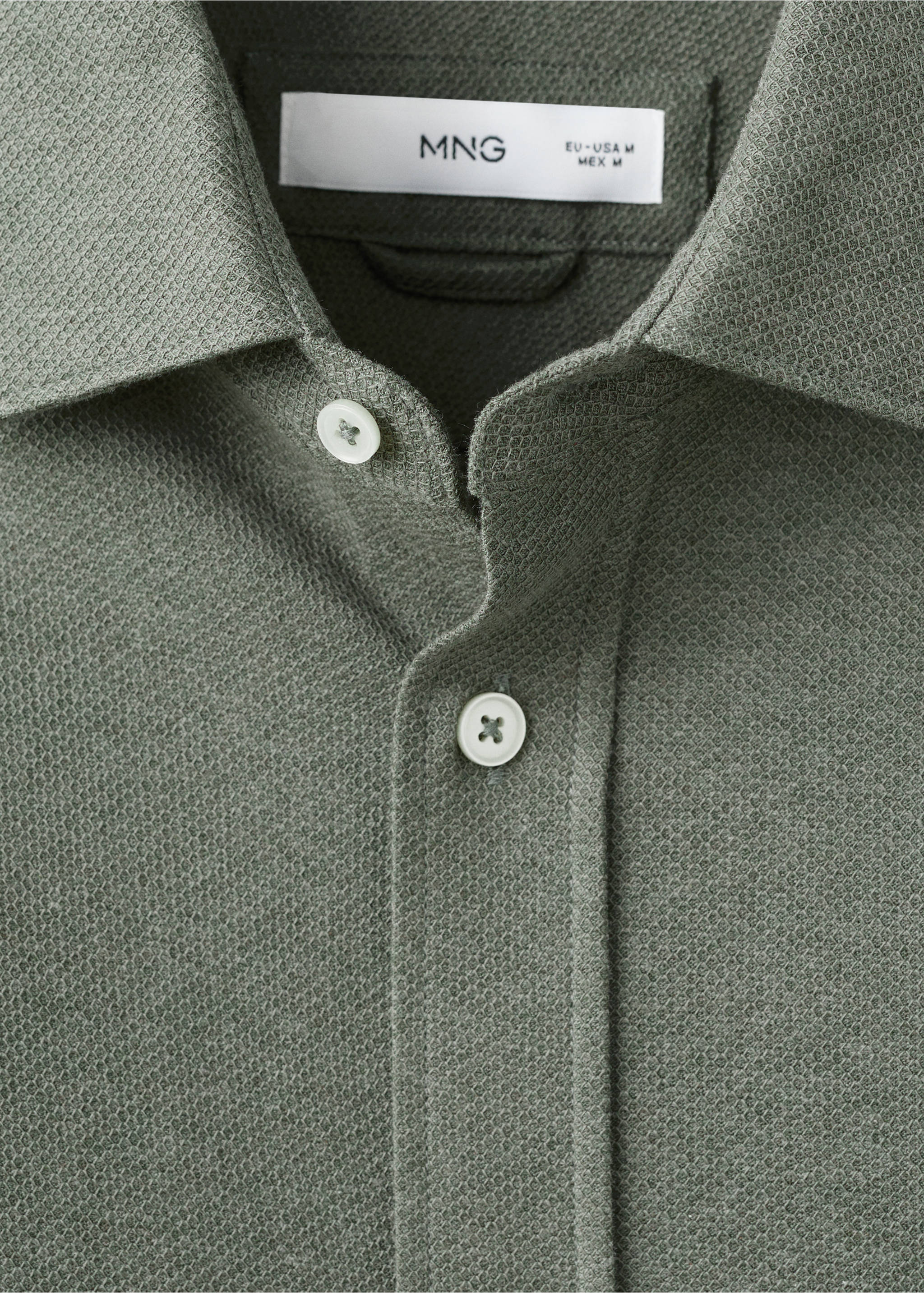 Рубашка приталенного кроя из 100% хлопка - Деталь изделия 8, Зеленый. Ref: 17097885-00.