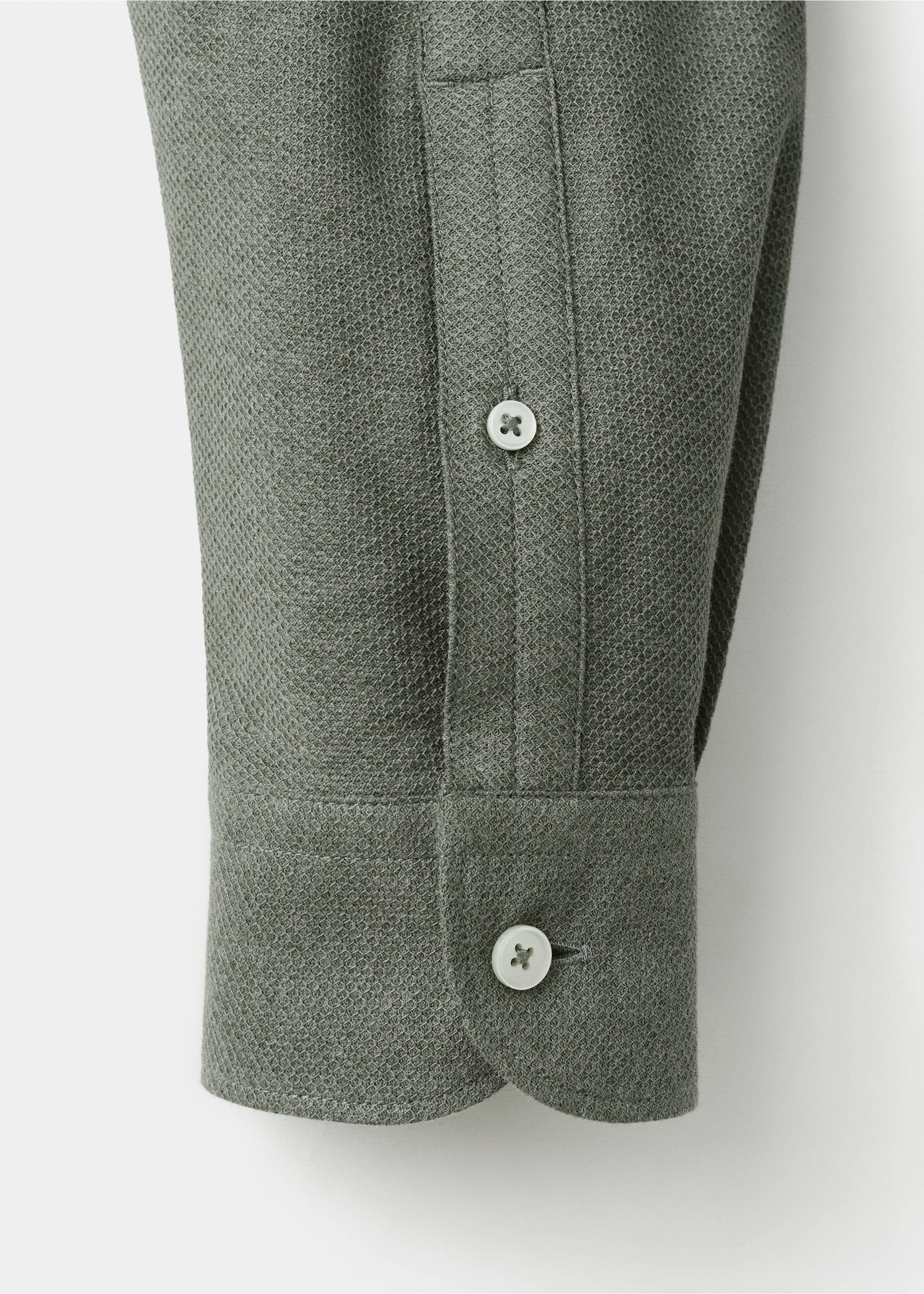 Рубашка приталенного кроя из 100% хлопка - Деталь изделия 0, Зеленый. Ref: 17097885-00.