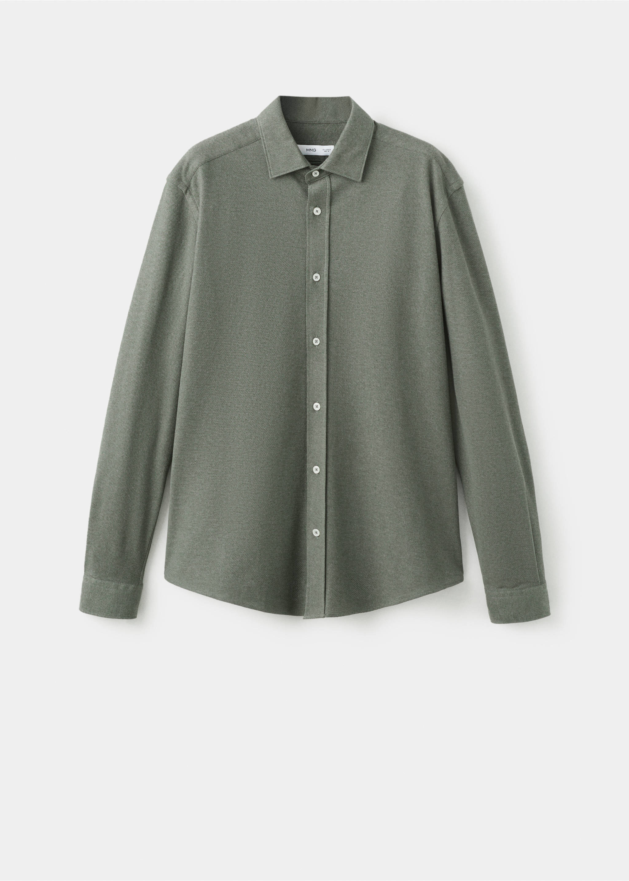 100% cotton slim-fit shirt - Article without model, Green. Ref: 17097885-00.