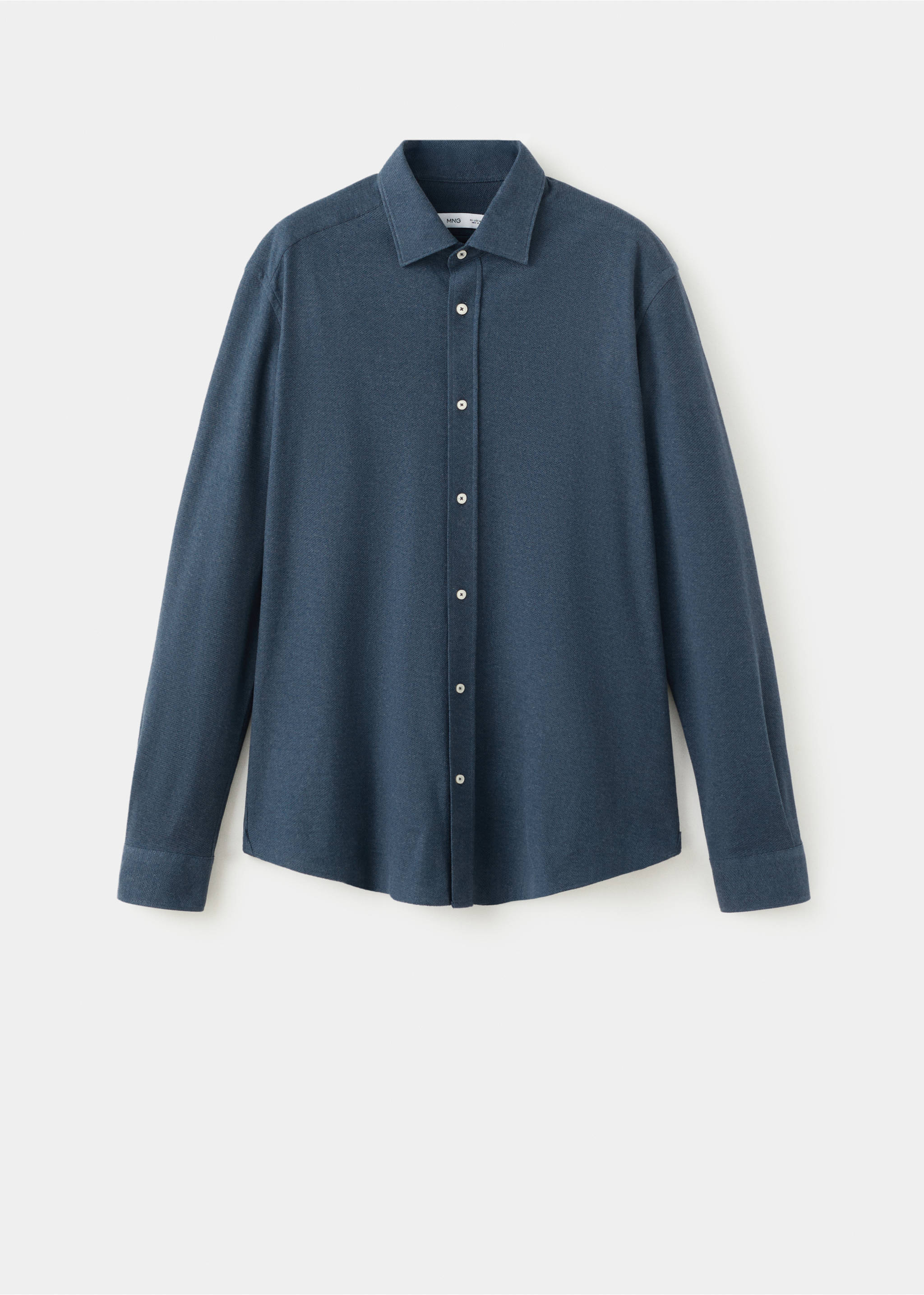 100% cotton slim-fit shirt - Article without model, Blue. Ref: 17097885-00.