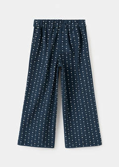 Floral micro-corduroy trousers — Navy 4