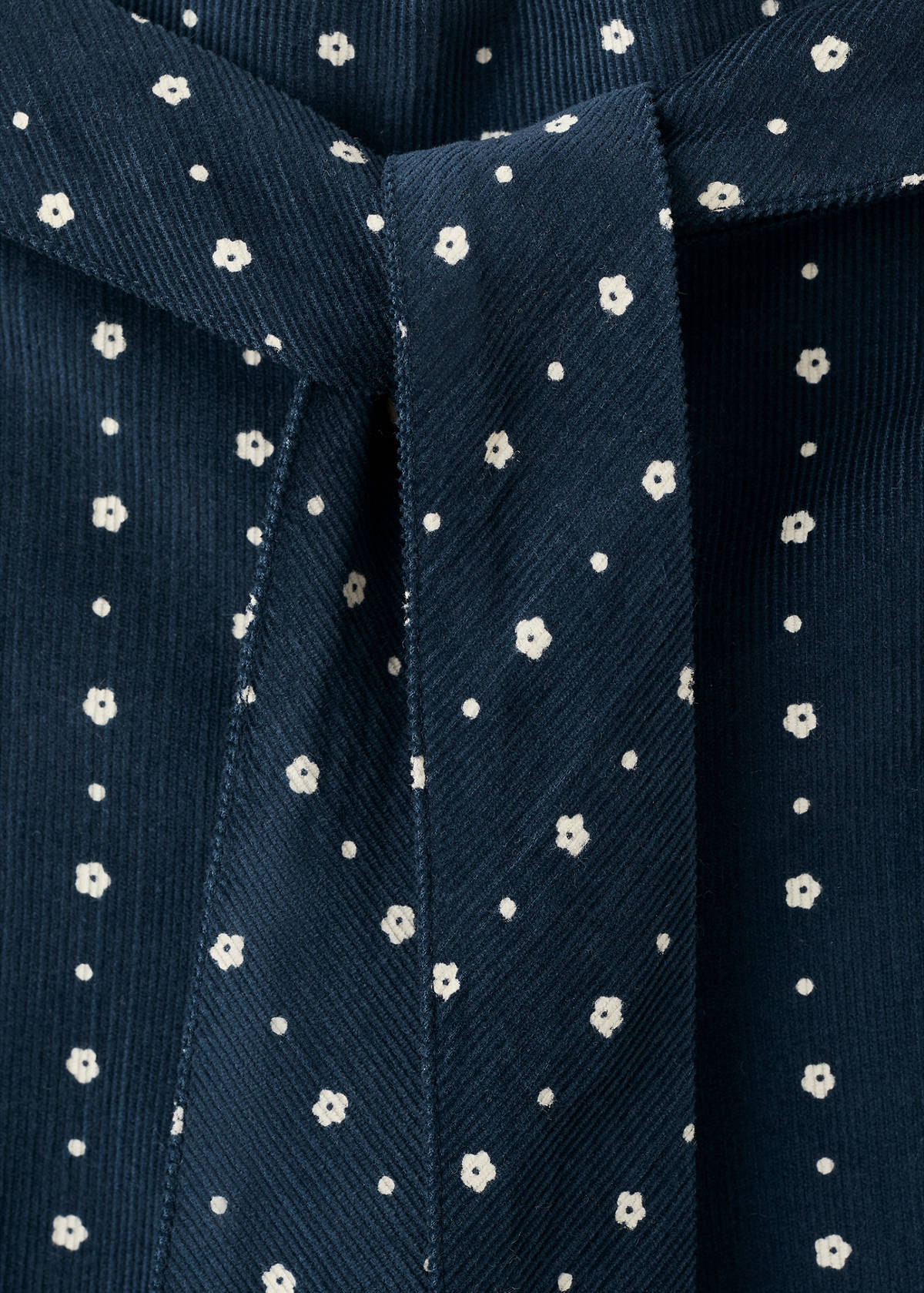 Floral micro-corduroy trousers — Navy