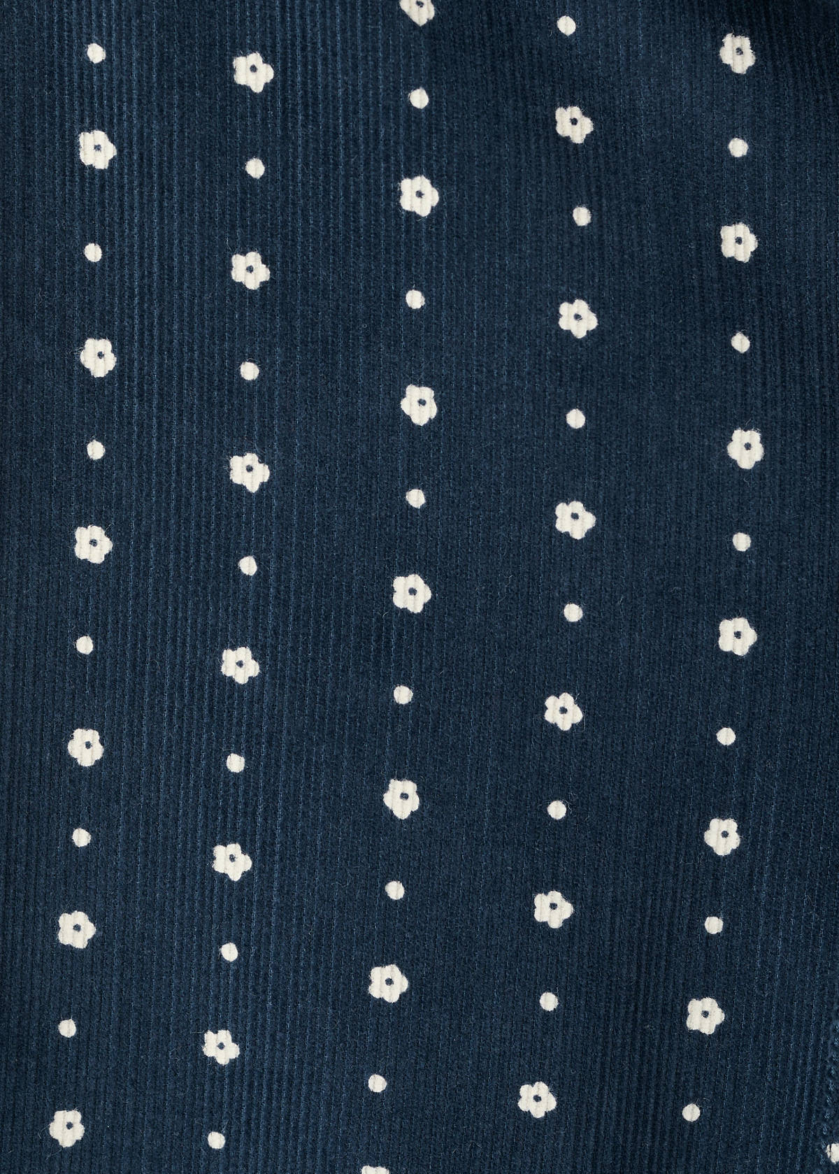 Floral micro-corduroy trousers — Navy