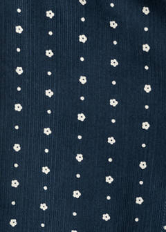 Floral micro-corduroy trousers — Navy 5