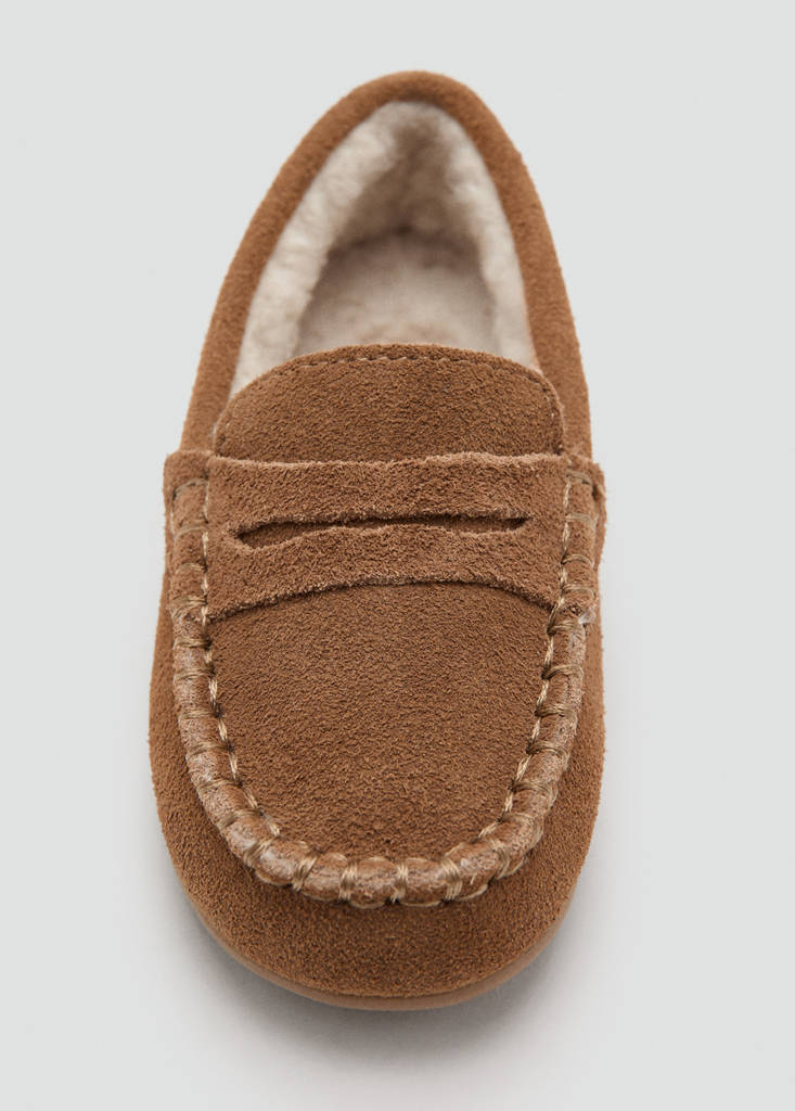 Leather moccasins with fur lining — Sand