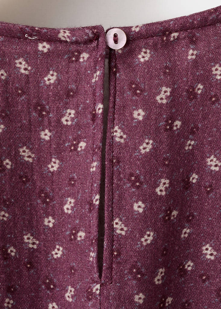 Ruched floral dress — Maroon
