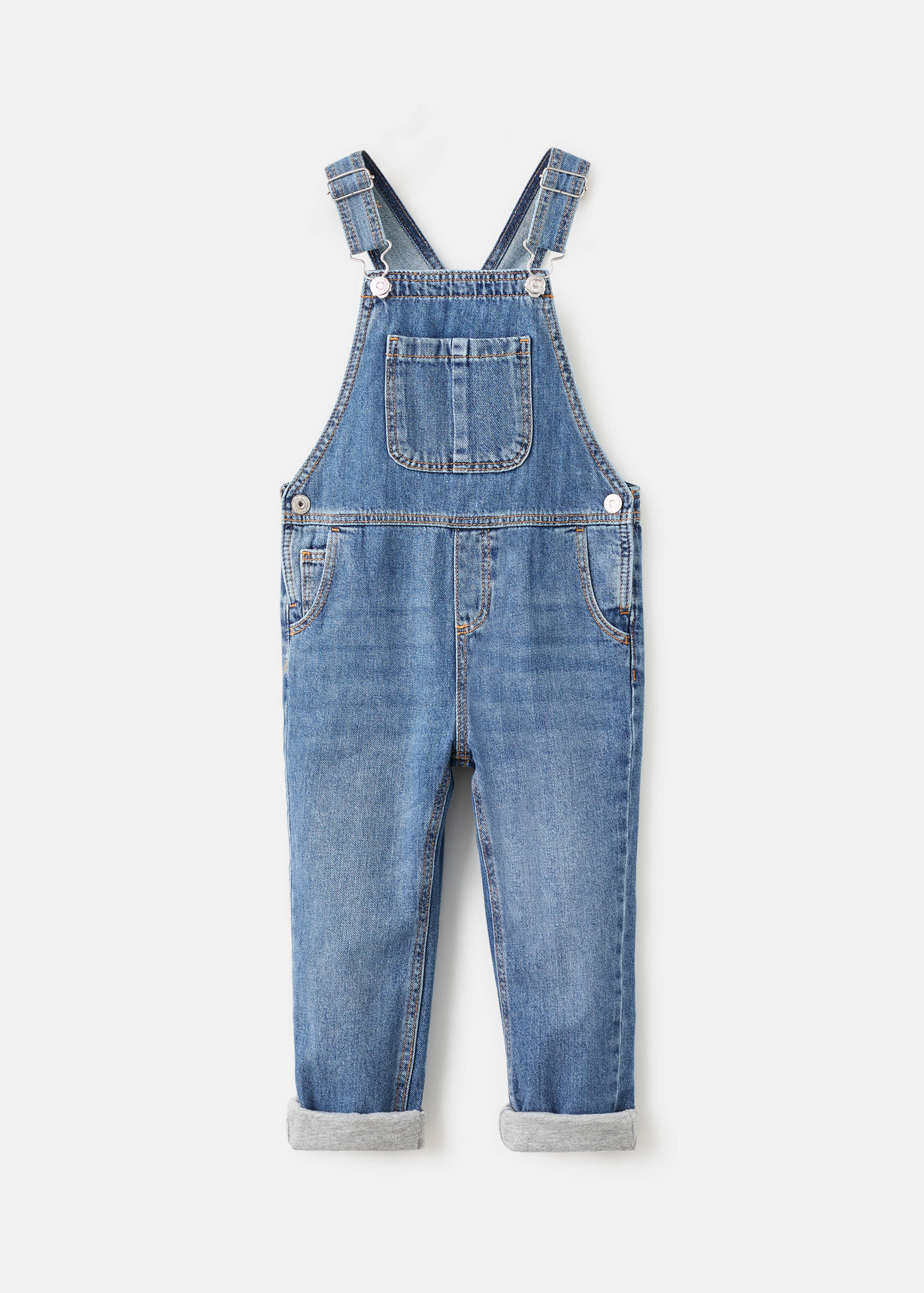 Cotton-lined denim dungarees - Article without model