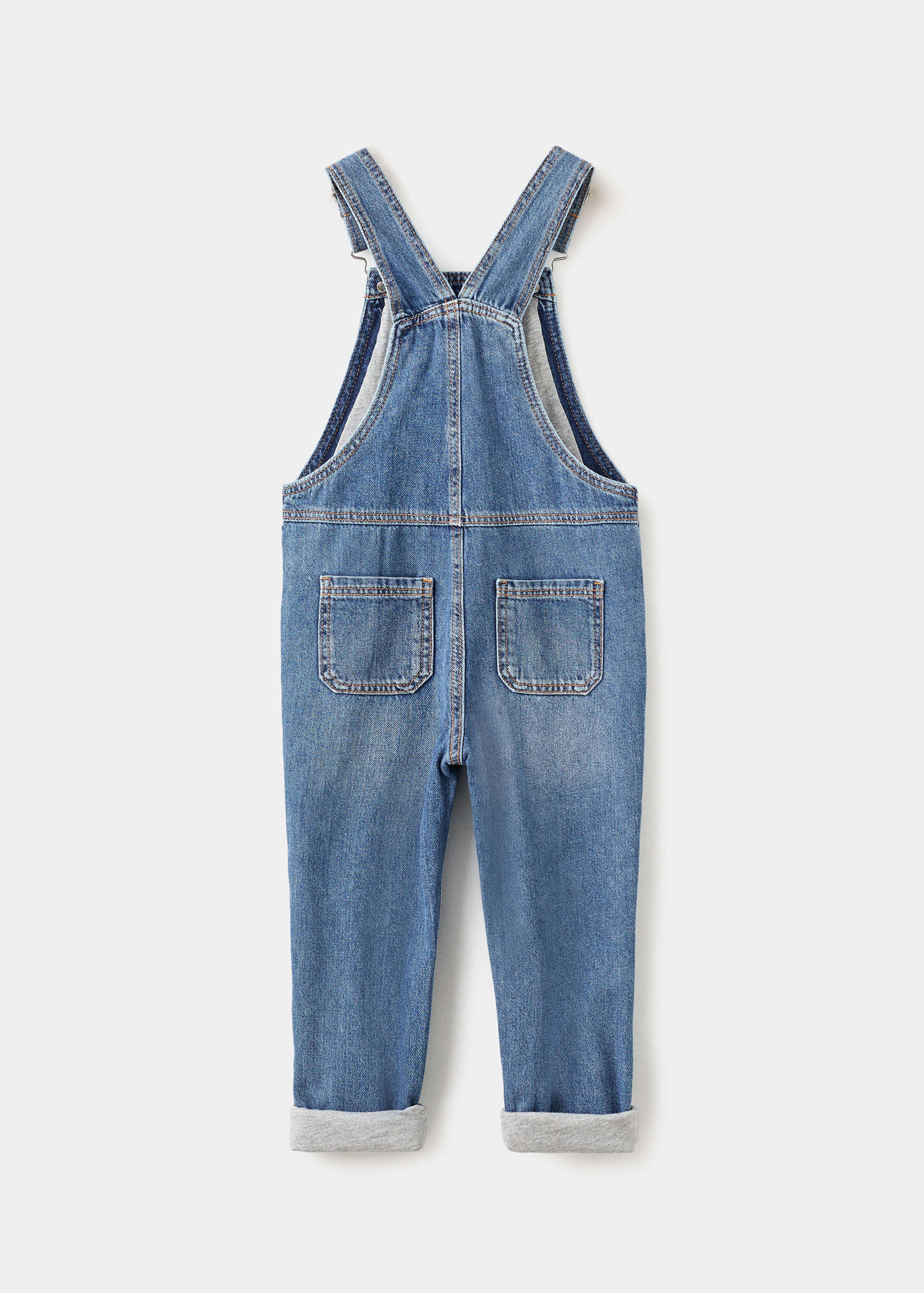 Cotton-lined denim dungarees - Reverse of the article