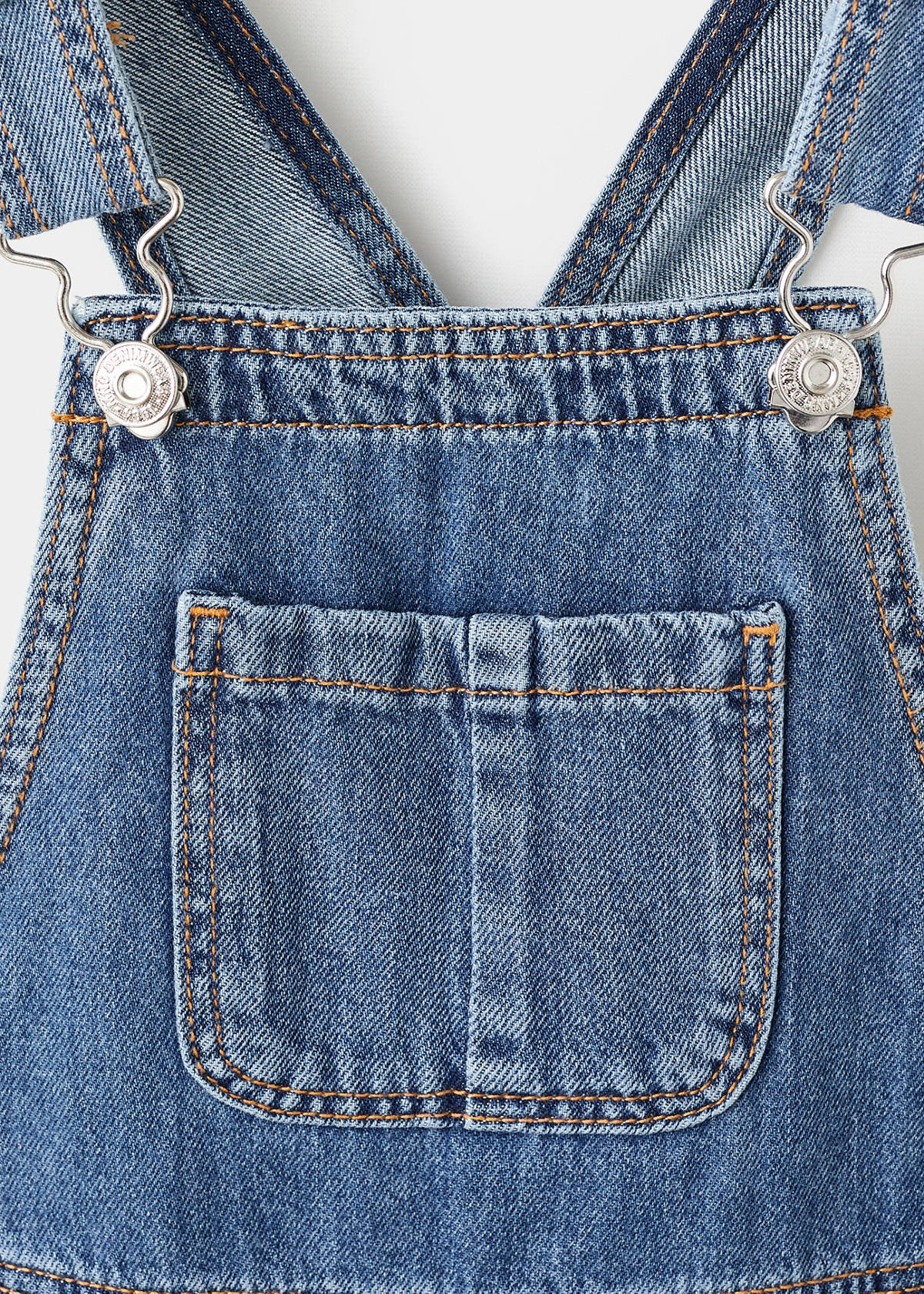 Cotton-lined denim dungarees — Medium Blue