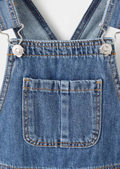 Cotton-lined denim dungarees — Medium Blue 3