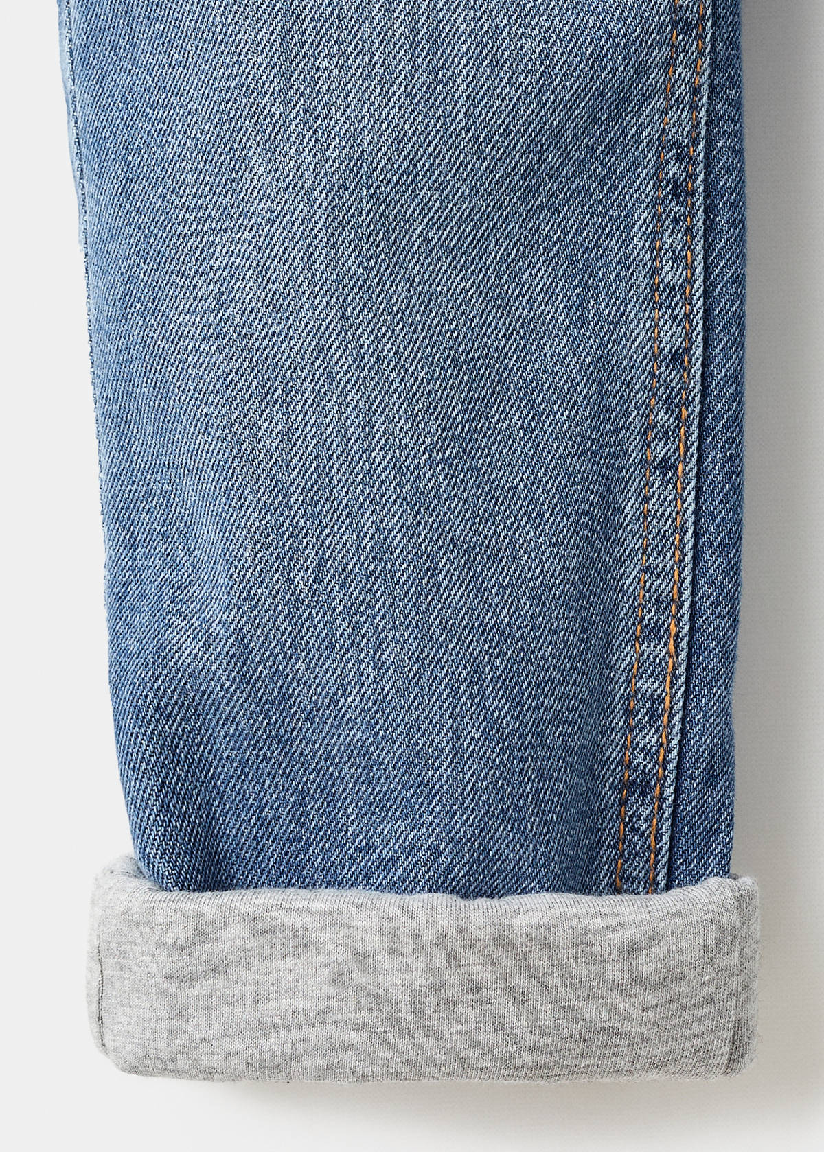 Cotton-lined denim dungarees — Medium Blue