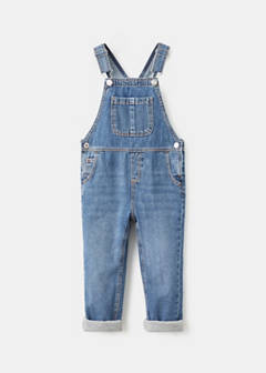 Cotton-lined denim dungarees — Medium Blue 2