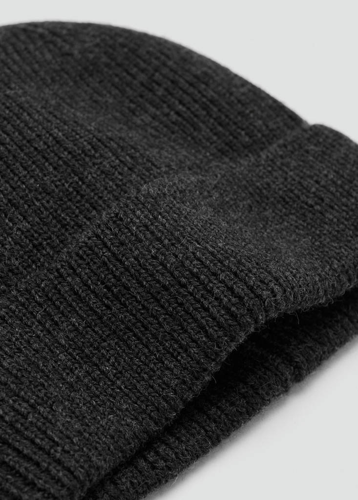 Ribbed wool hat — Dark Heather Grey