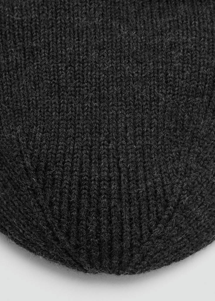 Ribbed wool hat — Dark Heather Grey