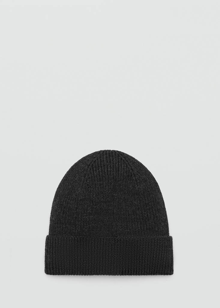 Ribbed wool hat — Dark Heather Grey