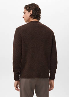 Knitted wool blend cardigan — Brown 3