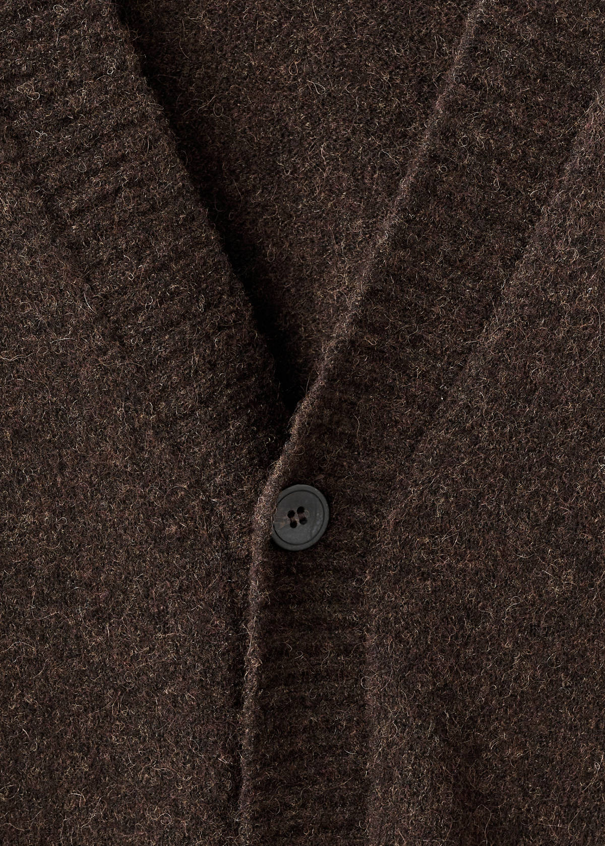 Knitted wool blend cardigan — Brown