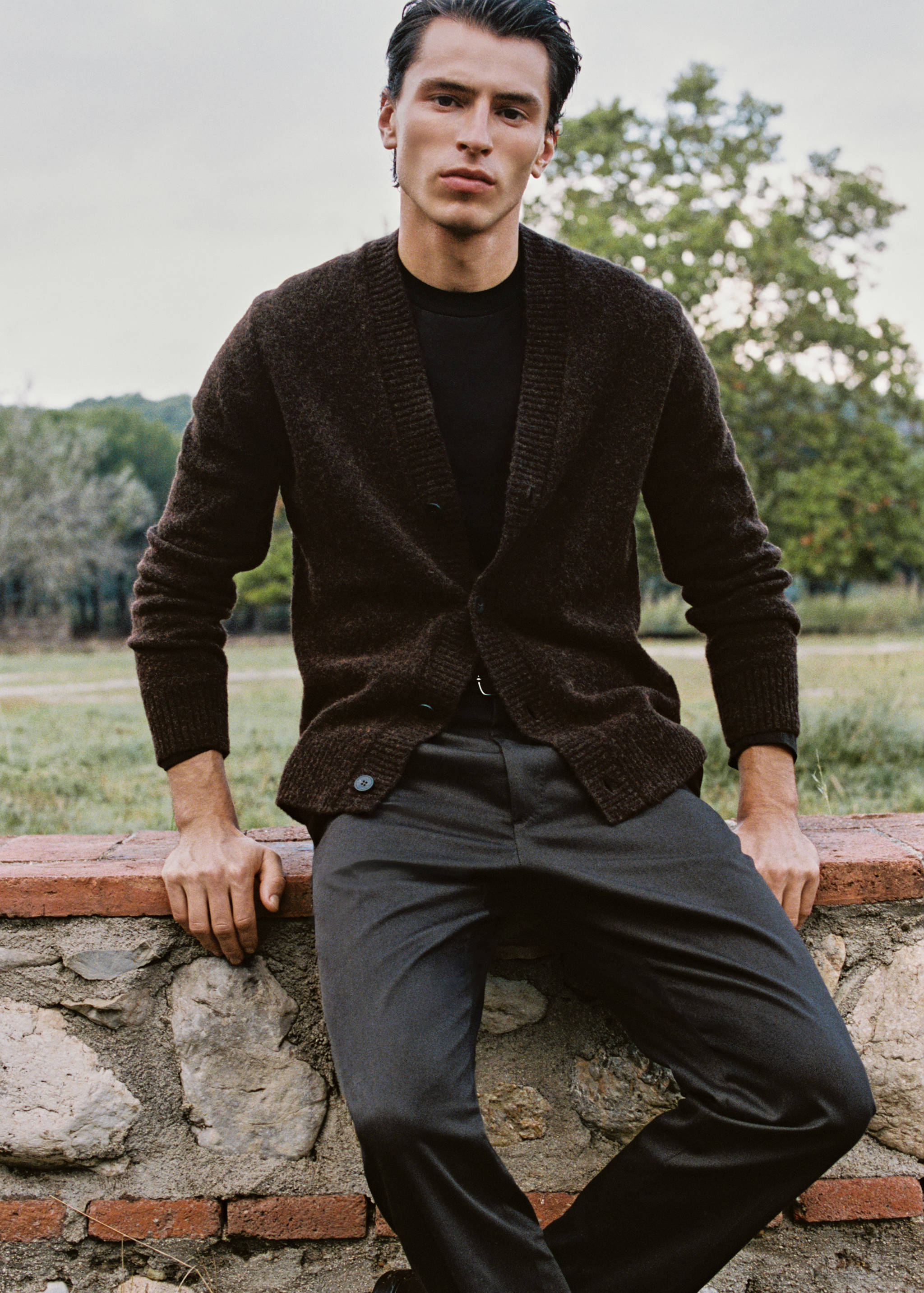 Knitted wool blend cardigan - Details of the article 3