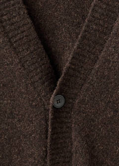 Knitted wool blend cardigan — Brown 16