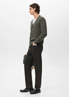 Knitted wool blend cardigan — Dark Green 5